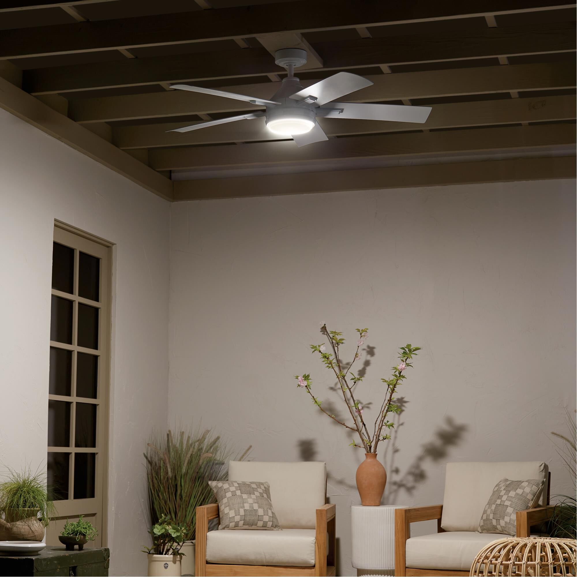 Tide Outdoor Rated 52 Inch Ceiling Fan with Light Kit by Kichler Lighting
