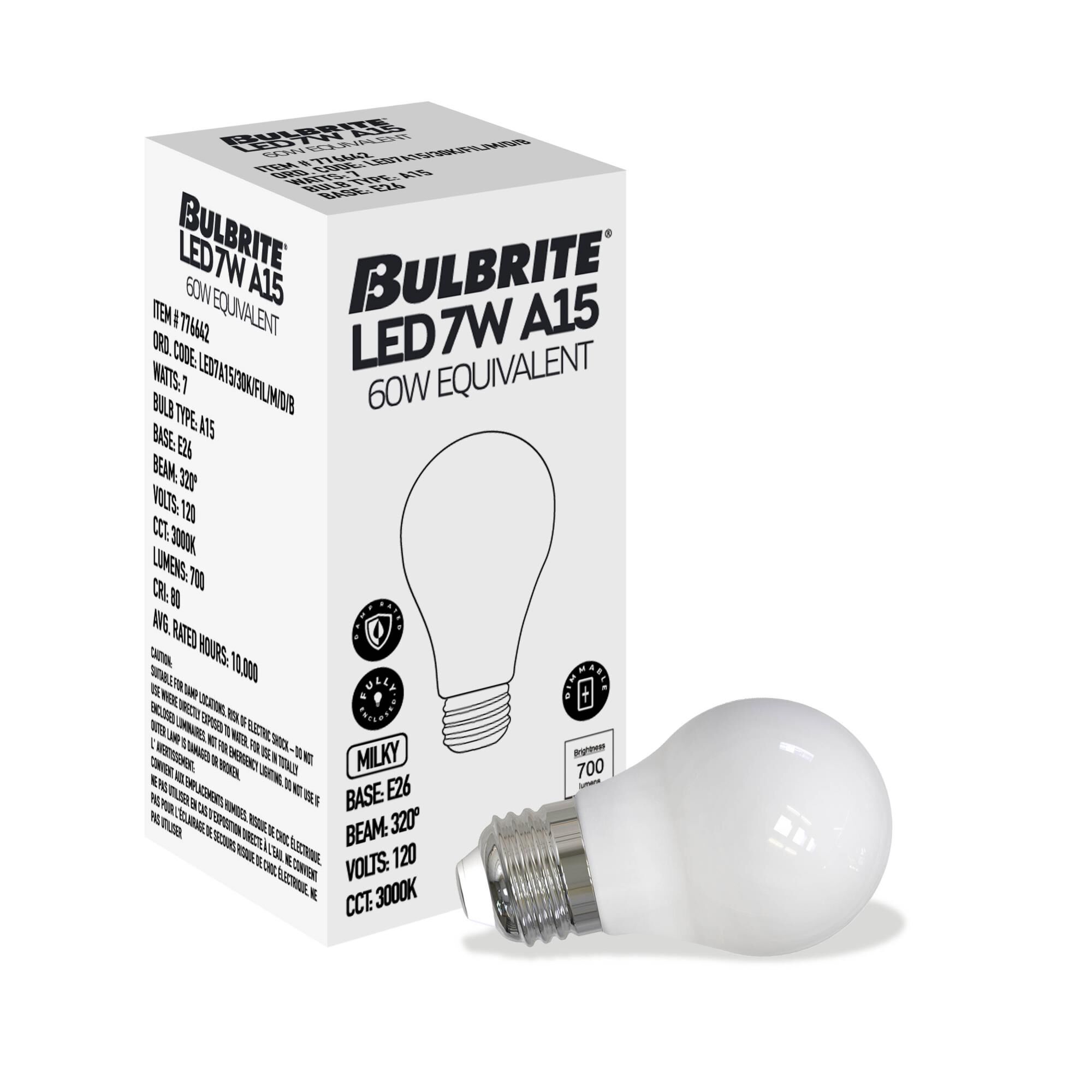 7 Watt 3000K A15 LED Light Bulb,