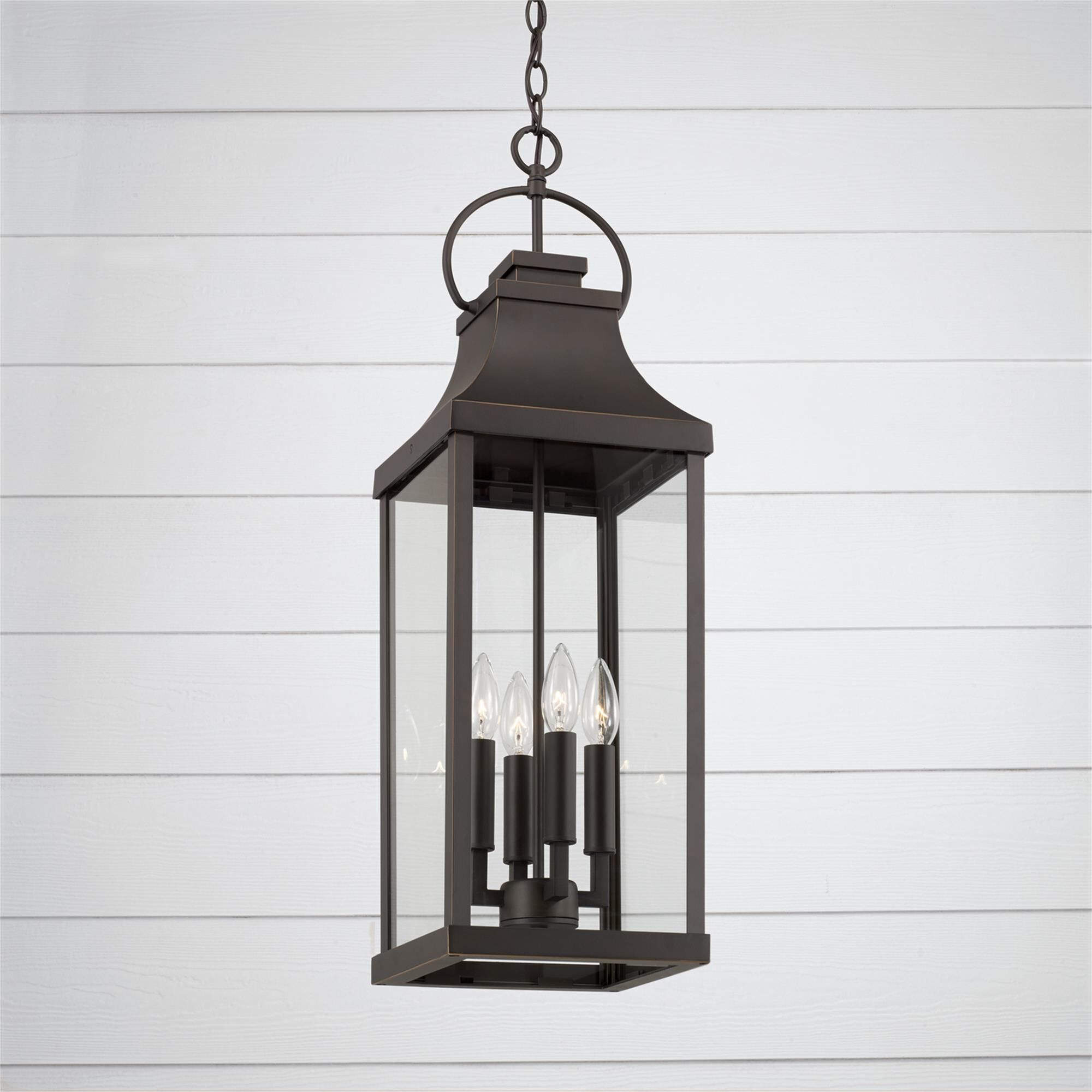 Shown in Oiled Bronze finish and Clear glass