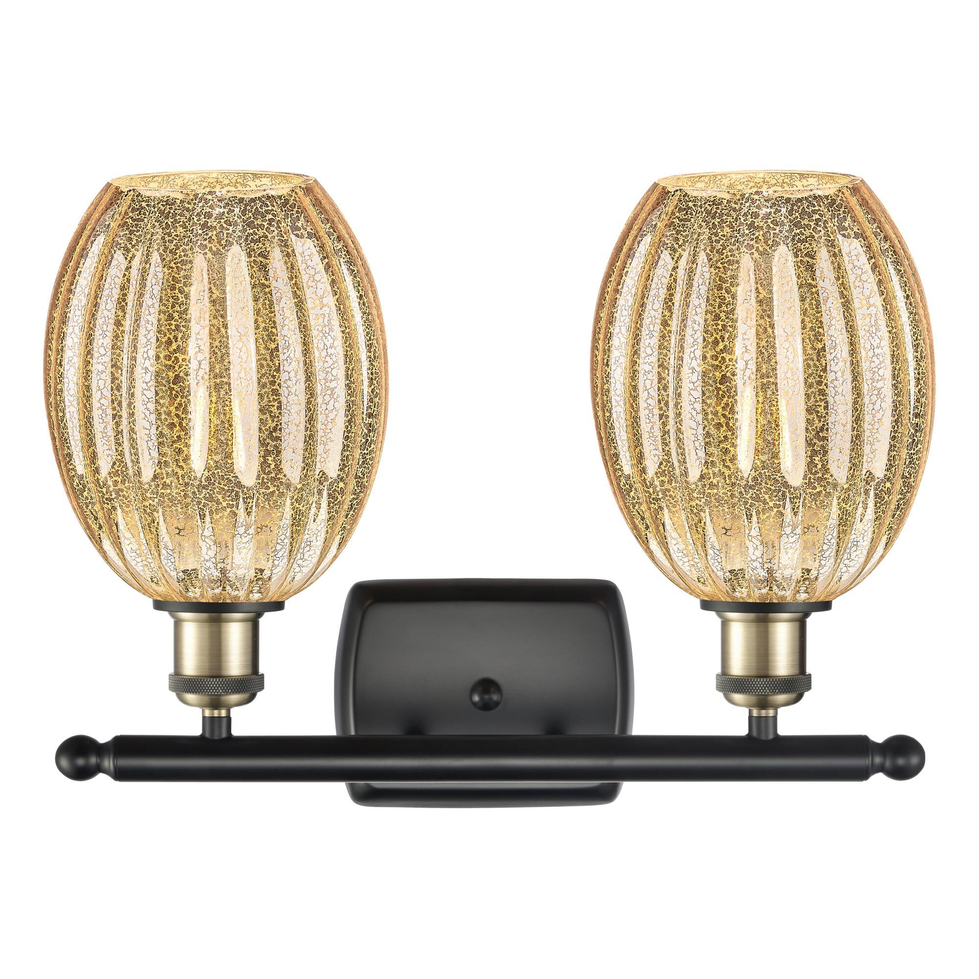 Shown in Black Antique Brass finish and Mercury glass