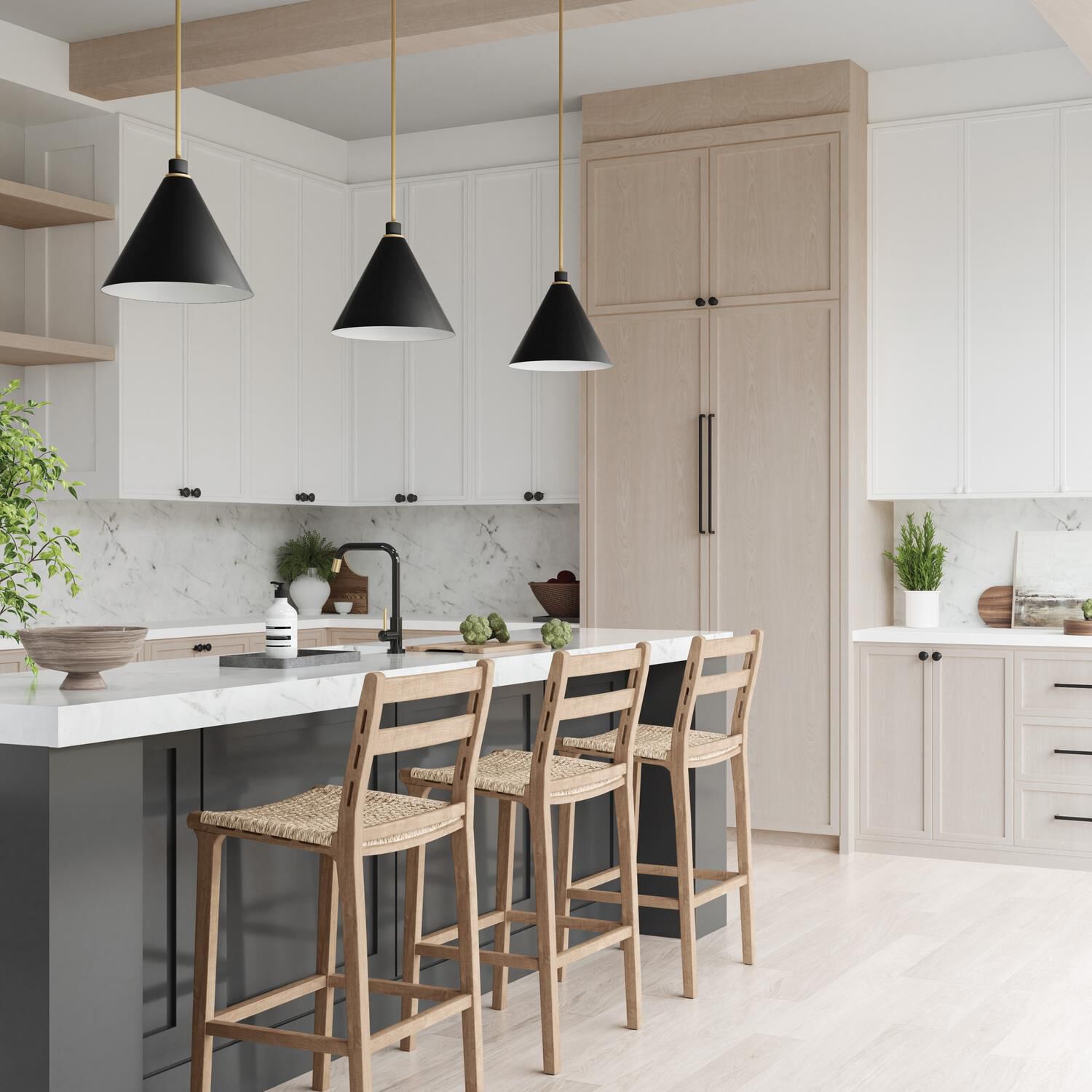 Shown in Aged Brass and Black finish and Black Metal  with White Interior shade