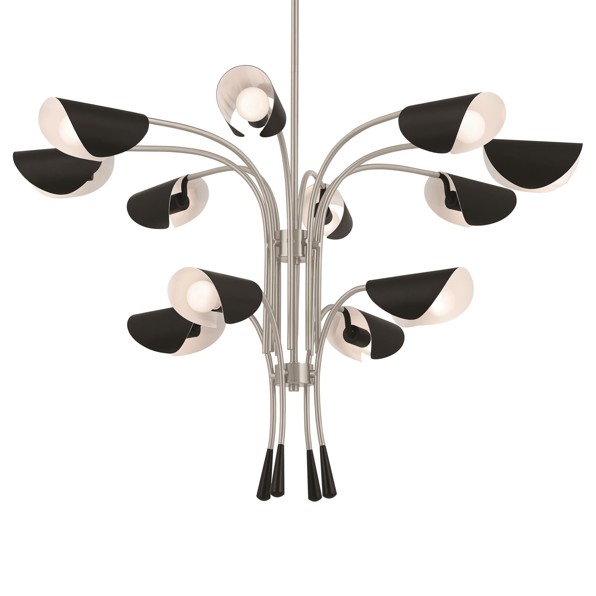 Shown in Satin Nickel finish and Metal and Unique shade