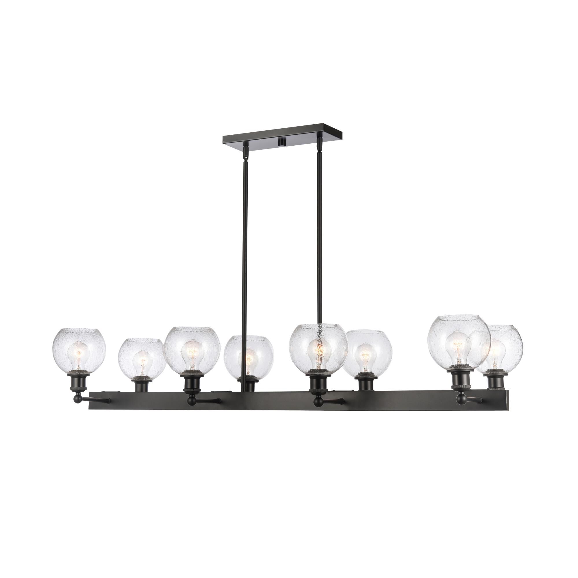 Shown in Matte Black, Seedy finish and Seedy glass and Seedy Glass shade
