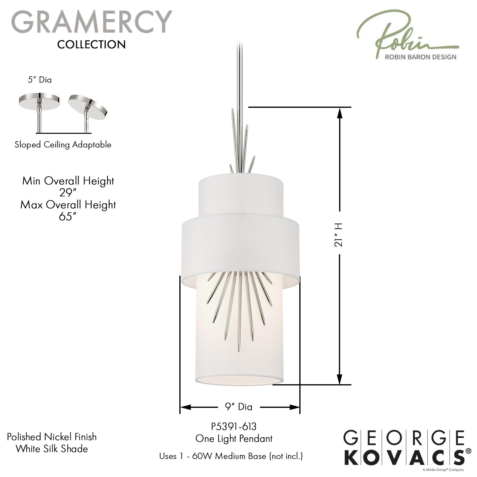 Kovacs Robin Baron Gramecy 8 Inch Mini Pendant