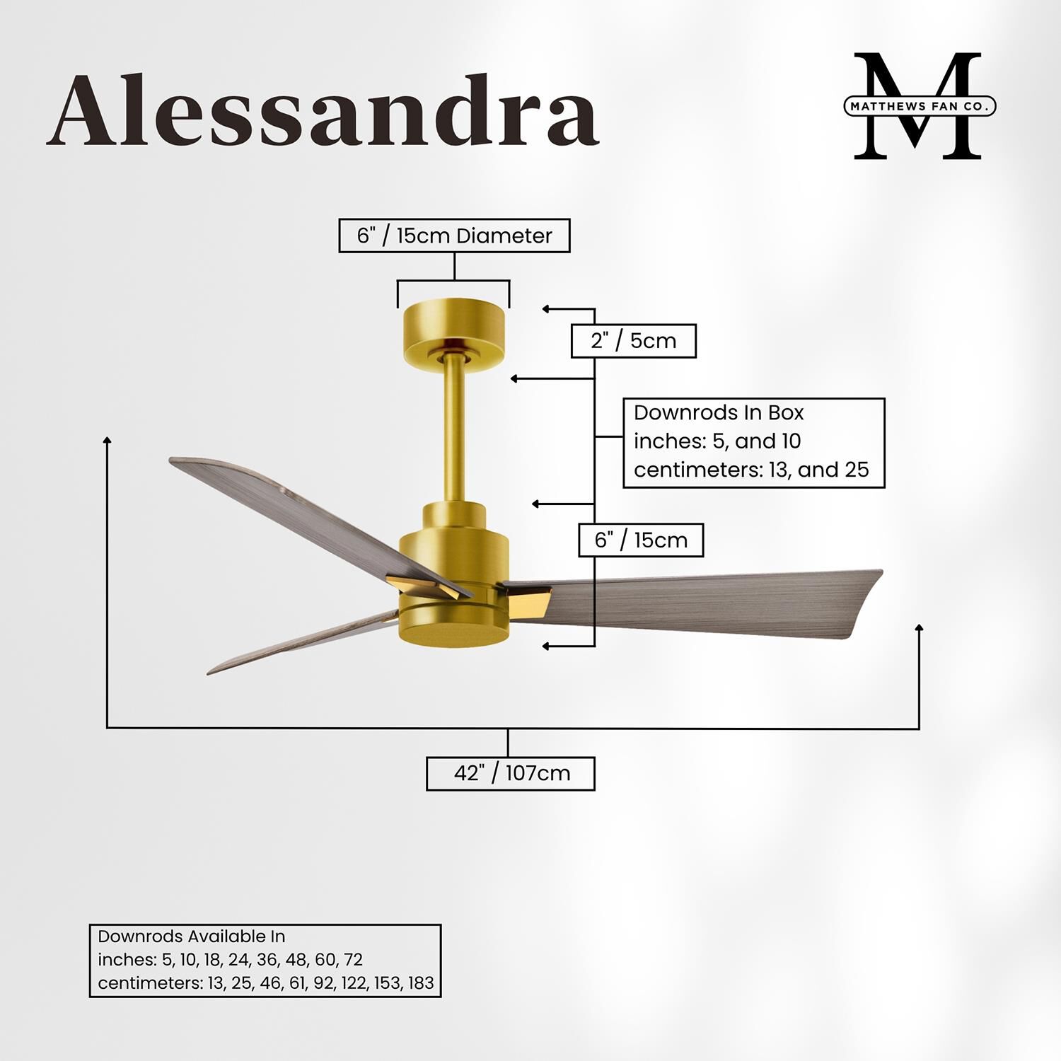 Alessandra 42 Inch Ceiling Fan by Matthews Fan Company