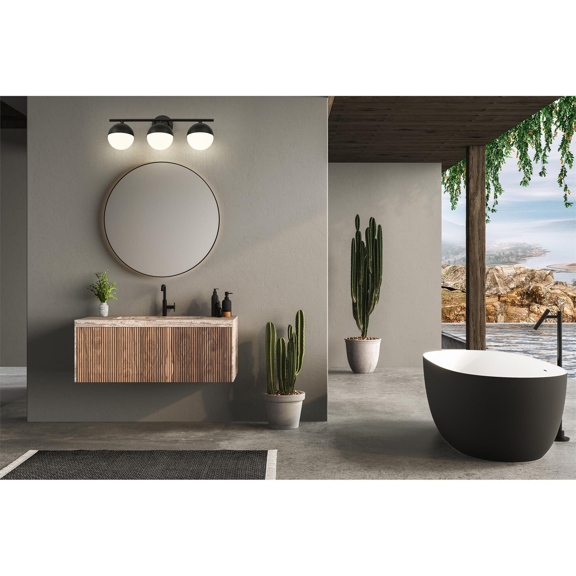 Shown in Matte Black finish and Matte Opal glass and Matte Opal shade