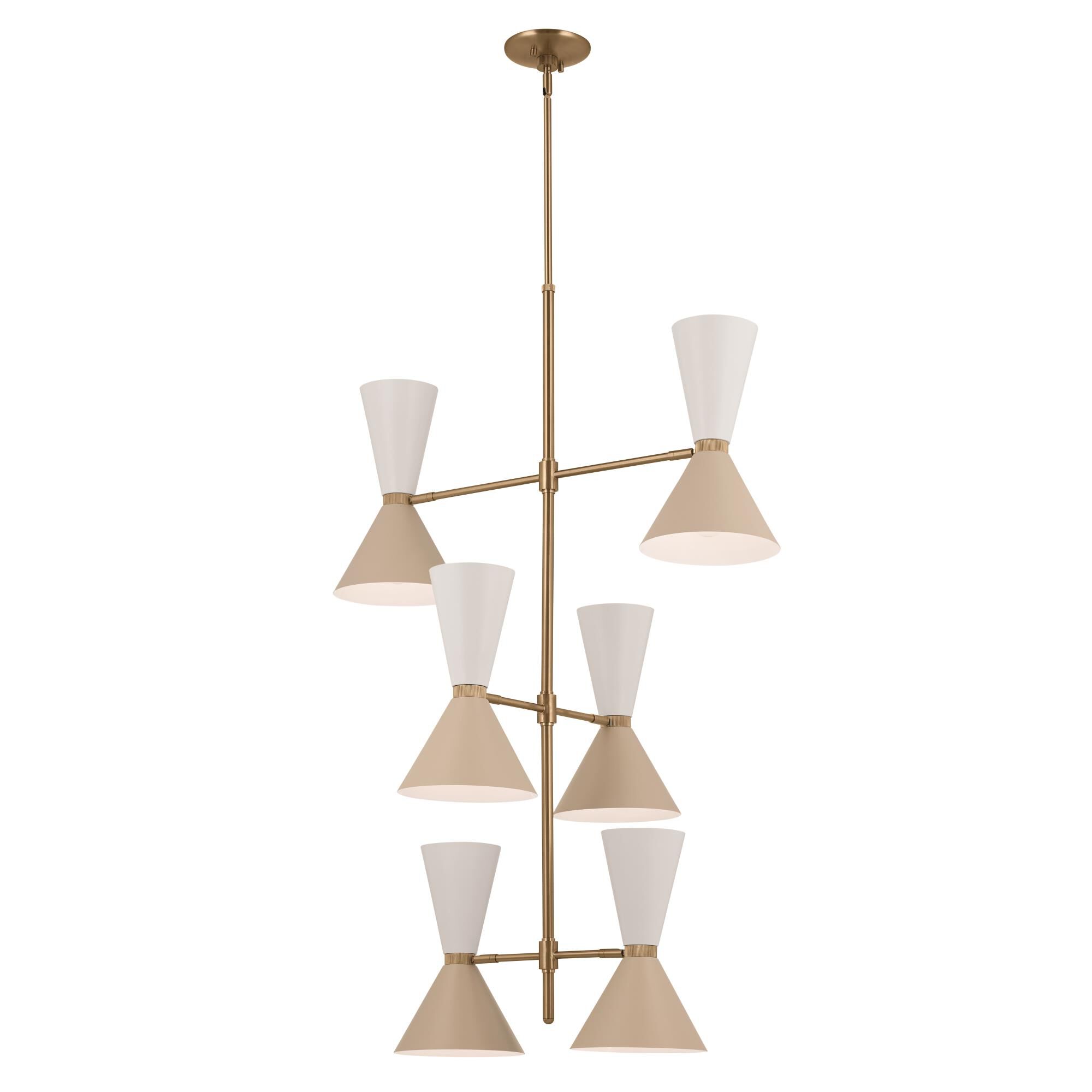 Shown in Champagne Bronze with Greige finish and Metal and Cone shade