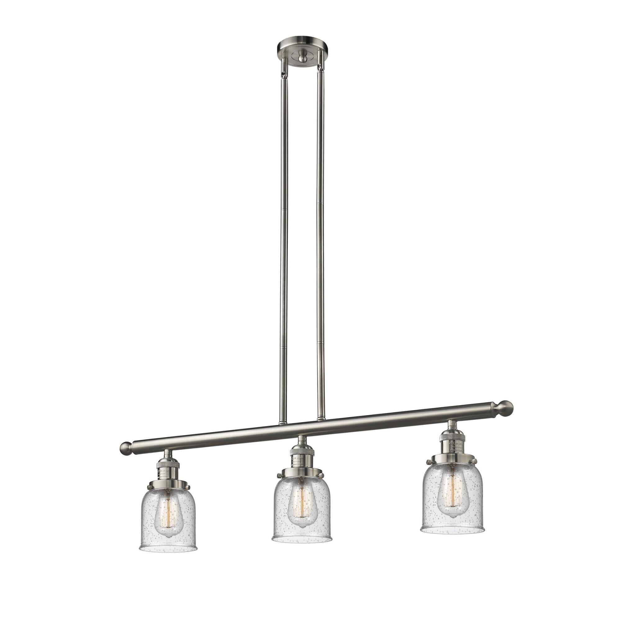 Shown in Brushed Satin Nickel finish and Seedy glass