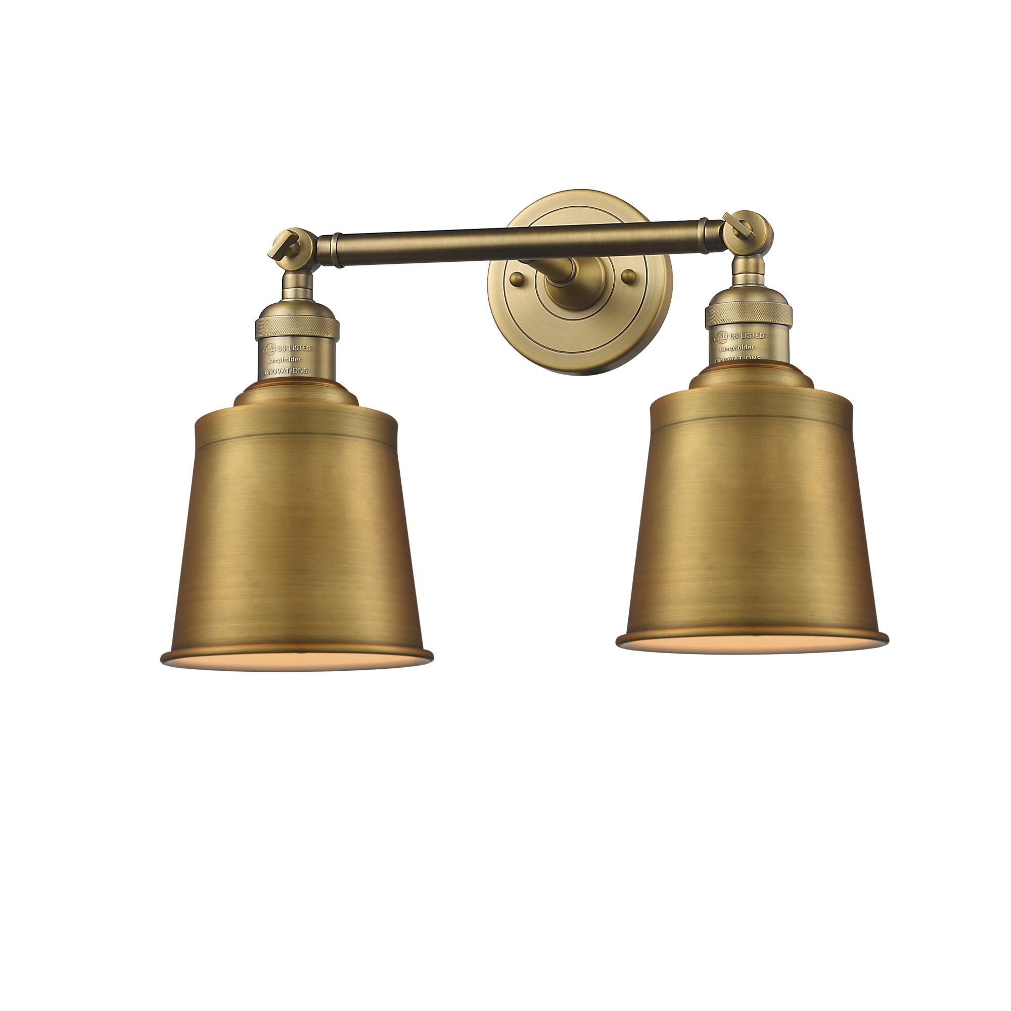 Shown in Brushed Brass finish and Brushed Brass shade