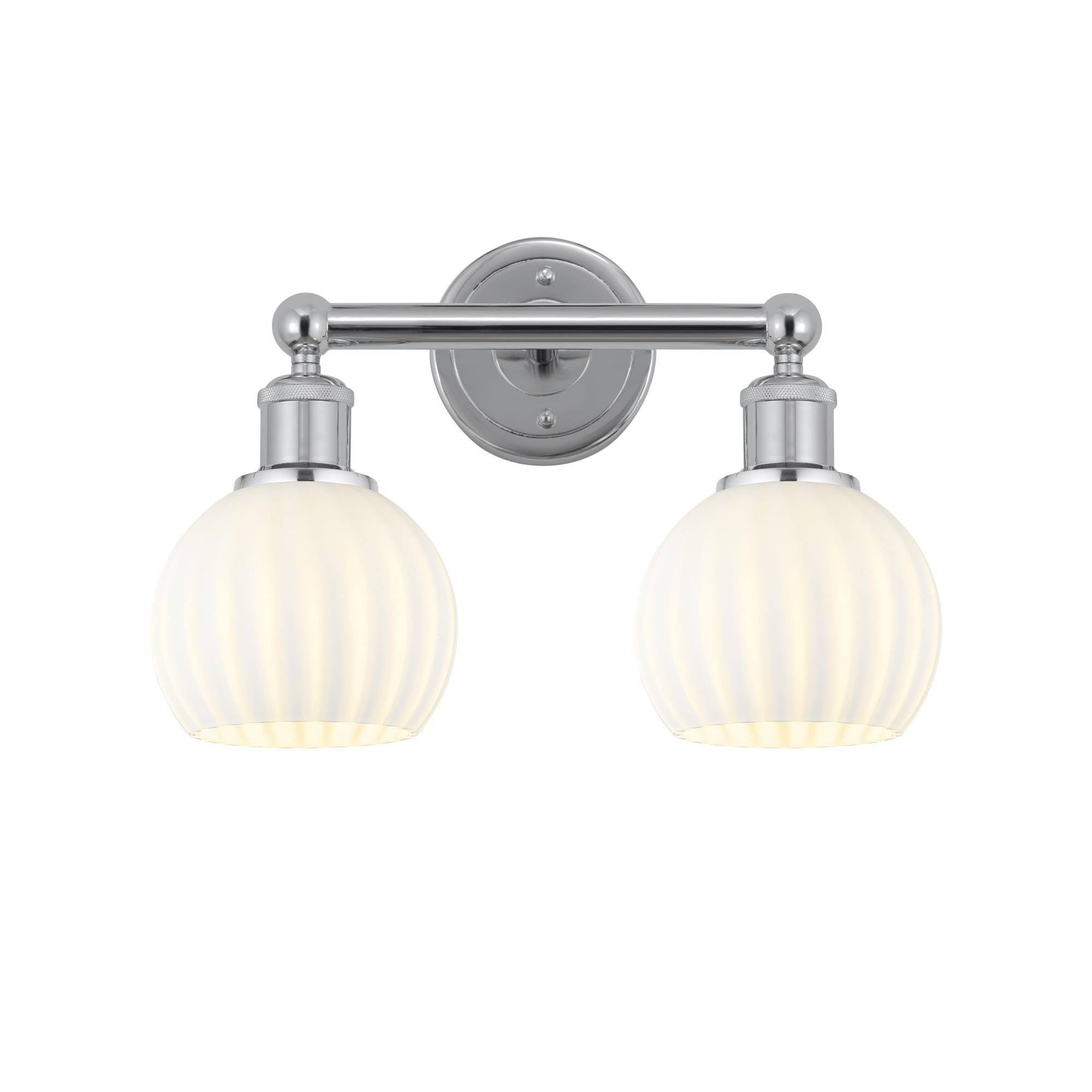 Shown in Polished Chrome finish and White Venetian glass