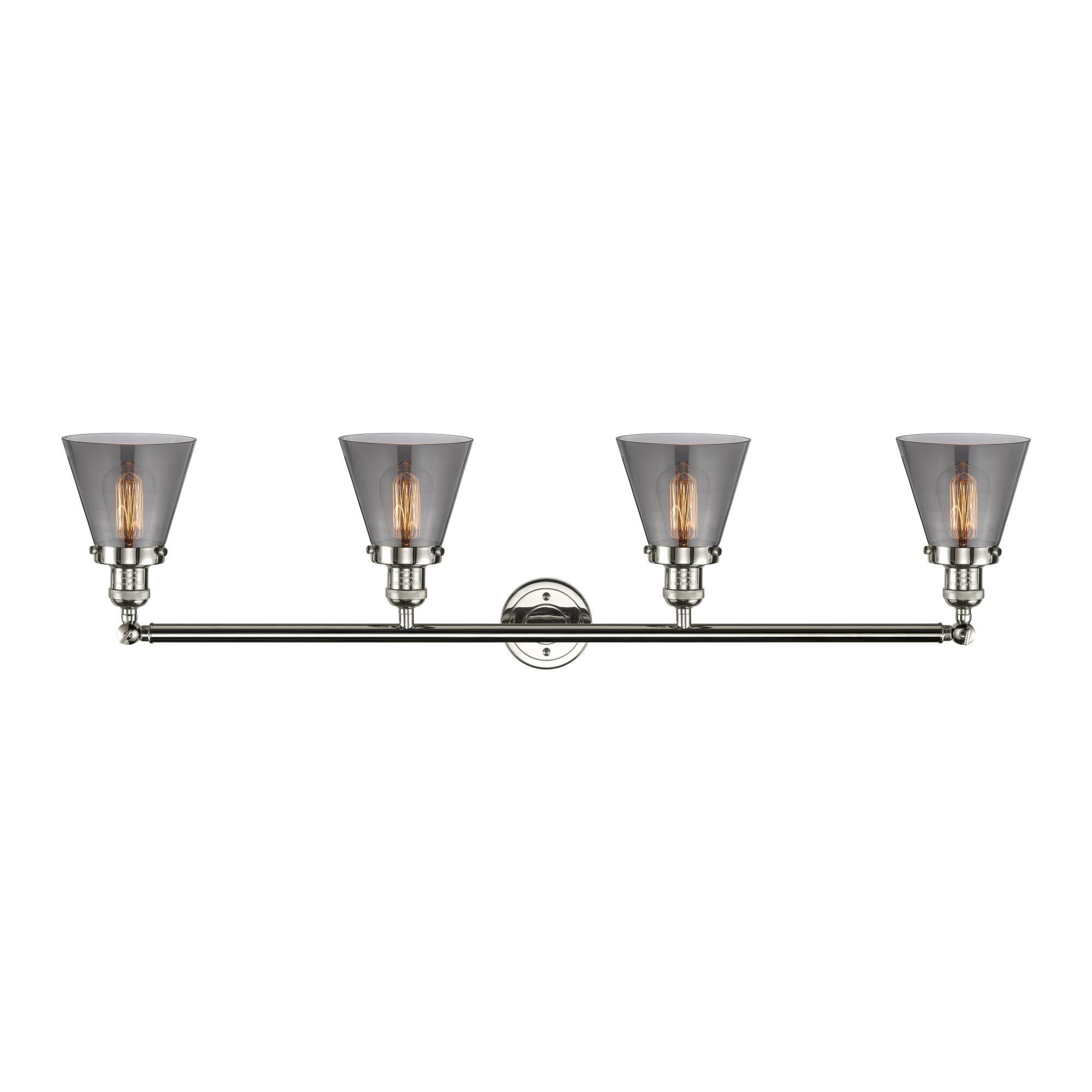 Shown in Polished Nickel finish and Smoked glass