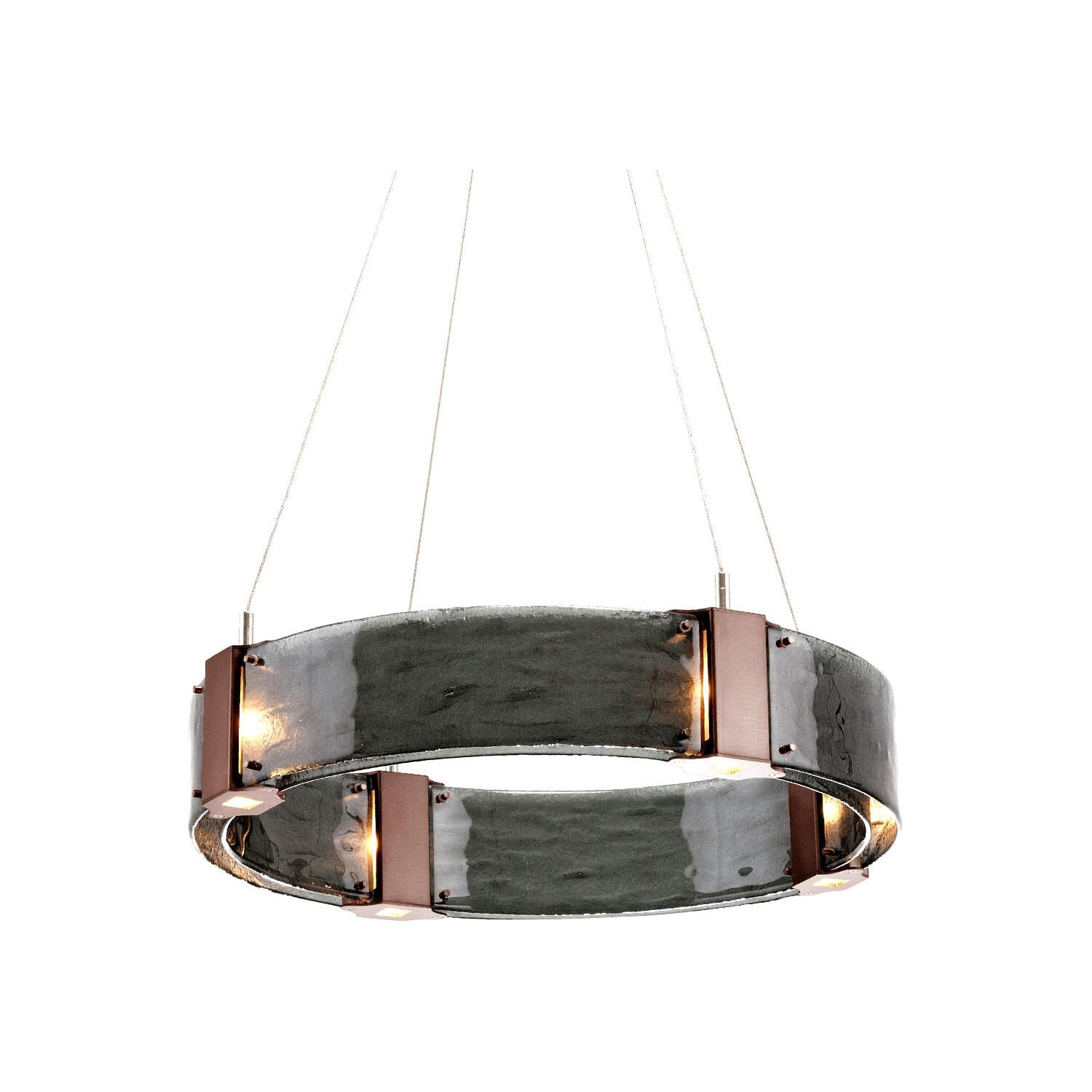 Shown in Burnished Brass finish and Smoke Granite glass