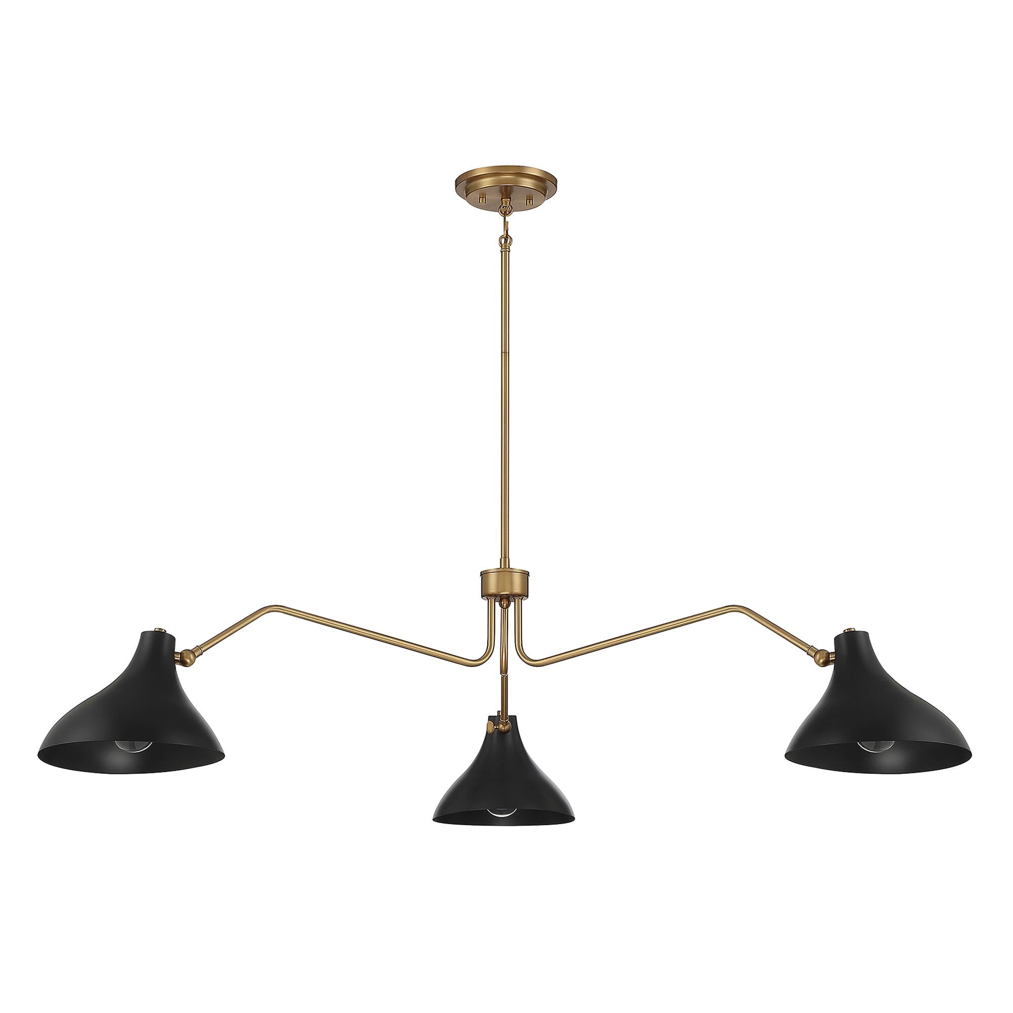 Shown in Matte Black with Natural Brass finish and Matte Black Metal shade