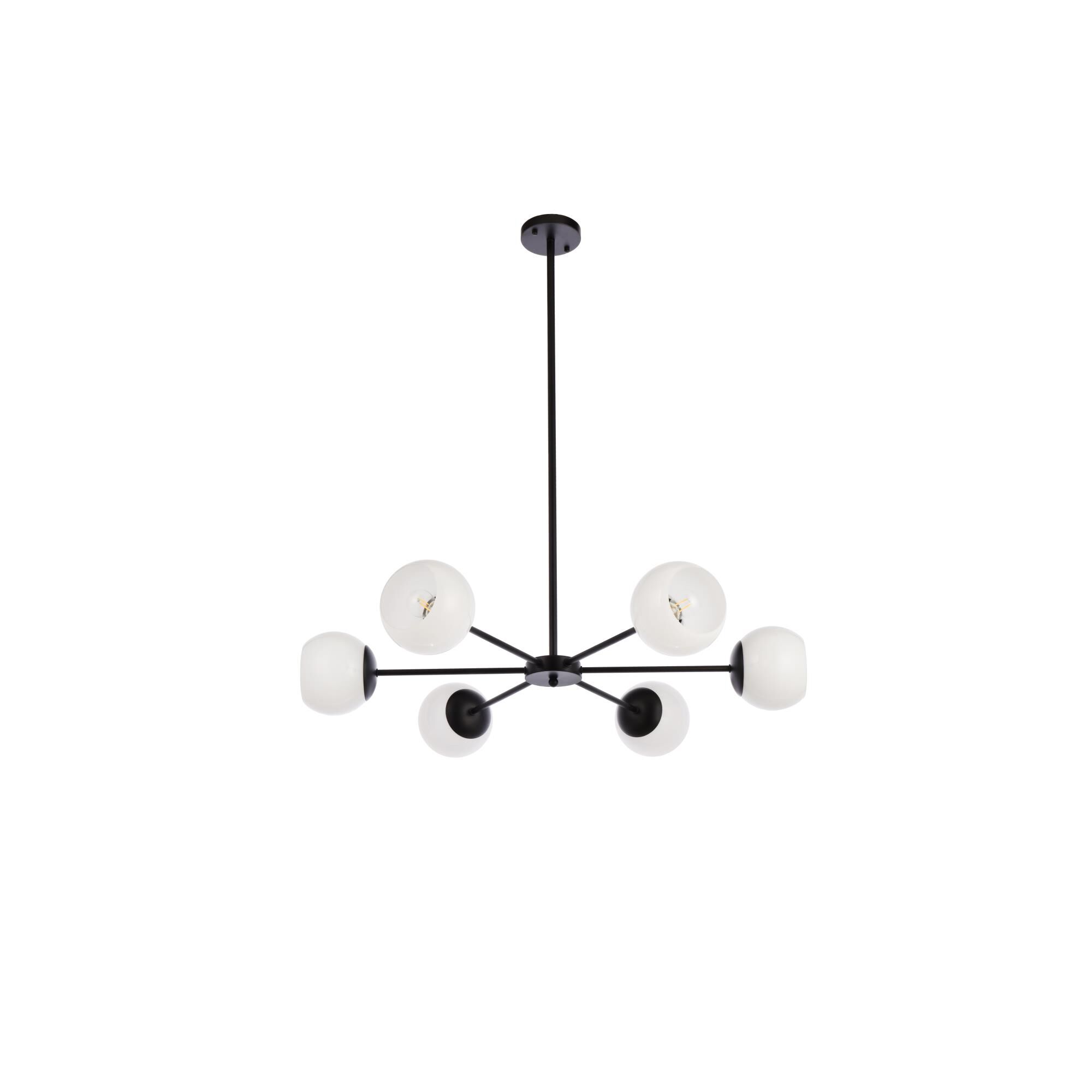 Briggs 36 Inch 6 Light Chandelier by Elegant Lighting