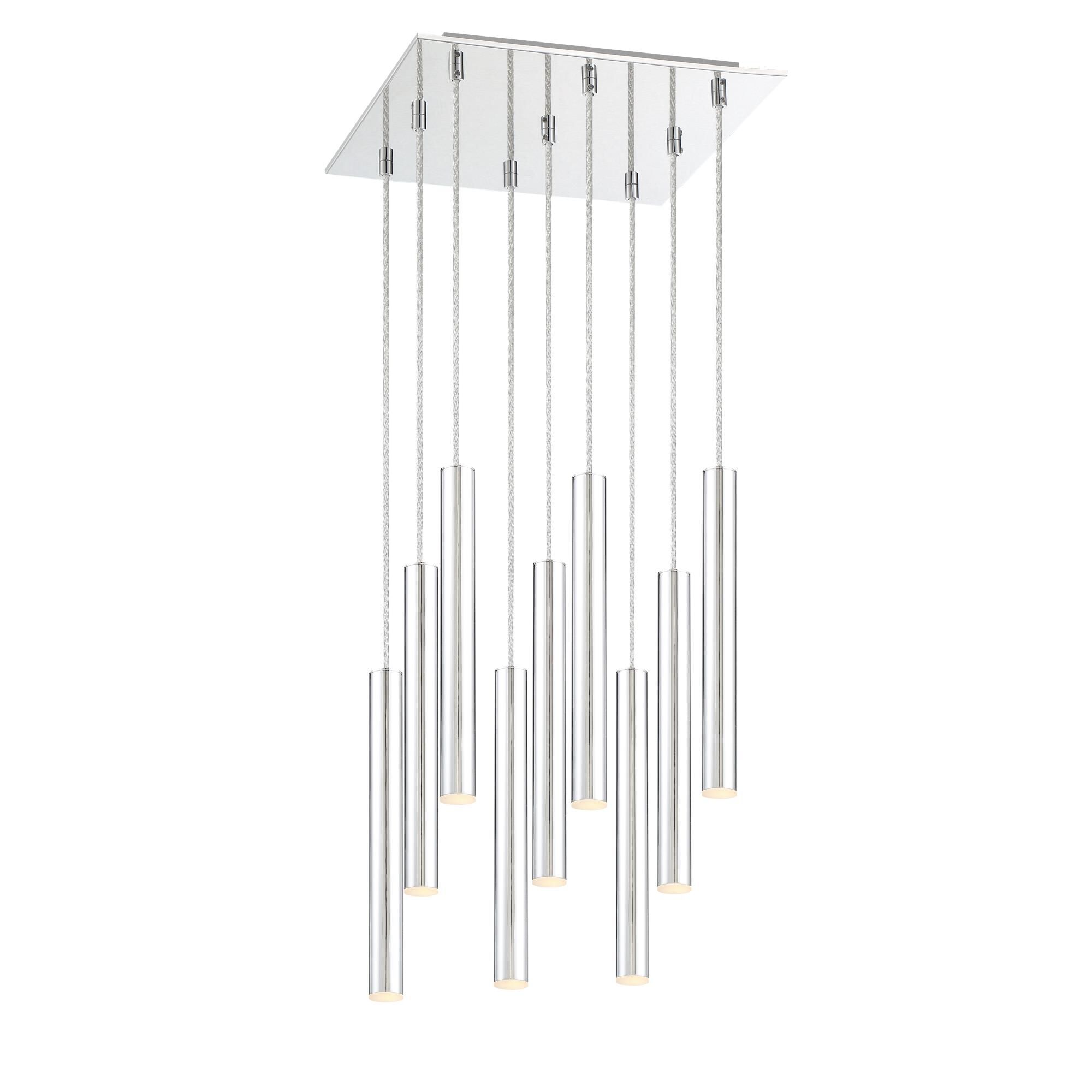 Shown in Chrome finish and Steel glass and Steel shade