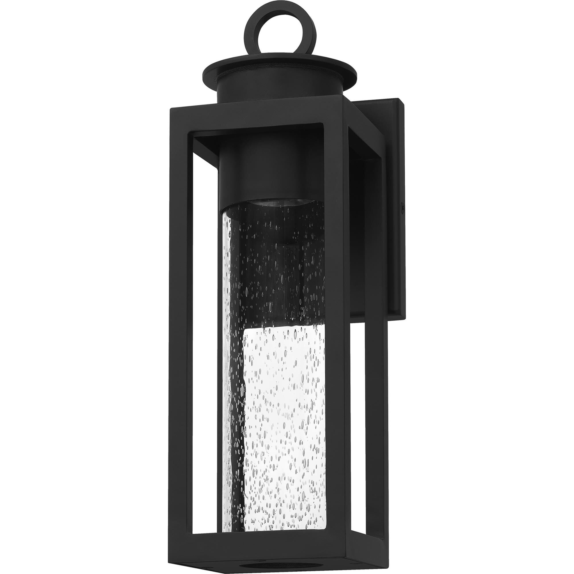 Shown in Matte Black finish and Clear Seeded Glass shade