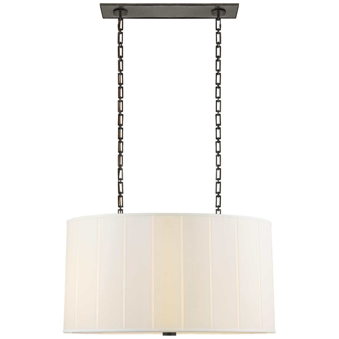 Shown in Bronze finish and Silk Oval shade 