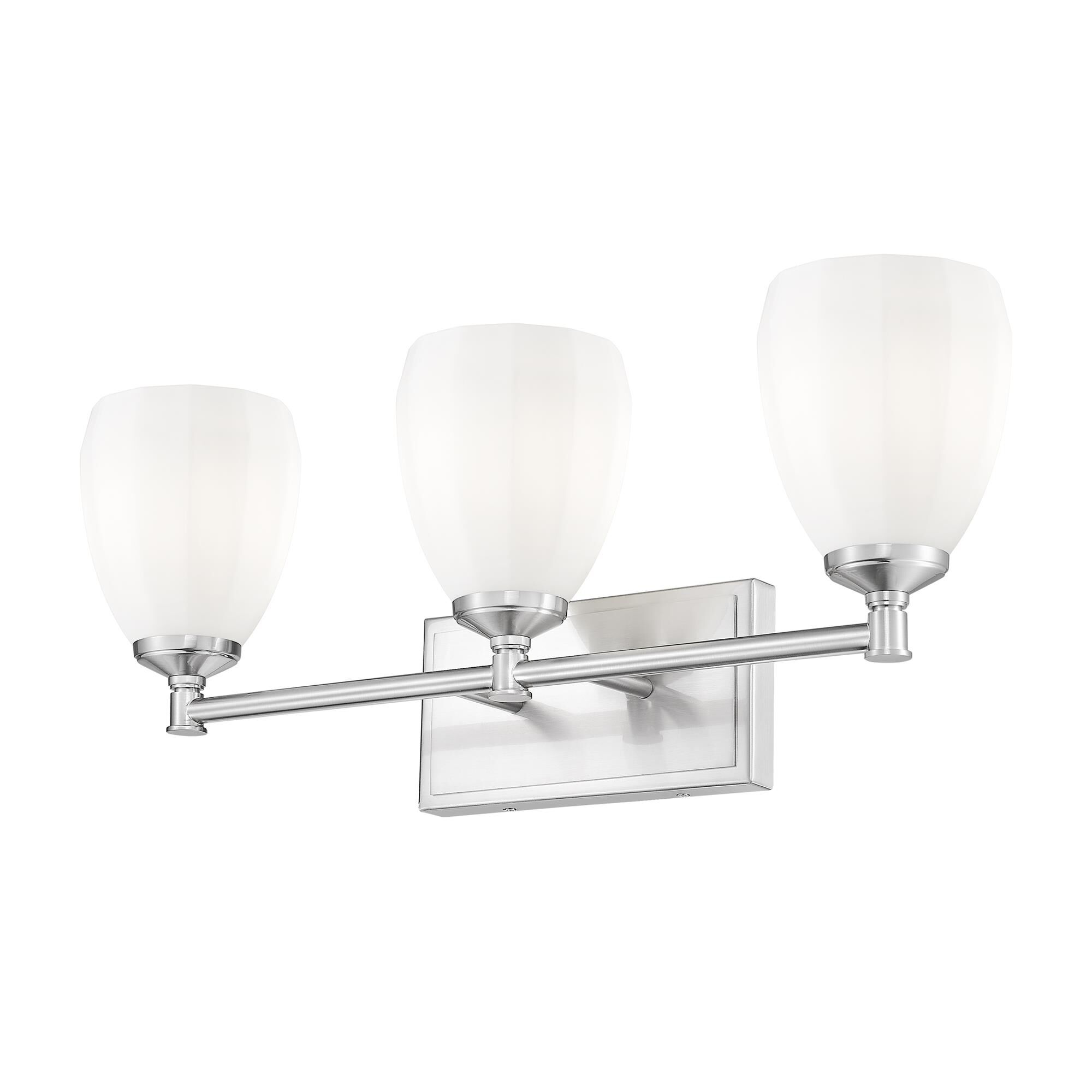 Shown in Brushed Nickel finish and Matte Opal glass and Matte Opal shade