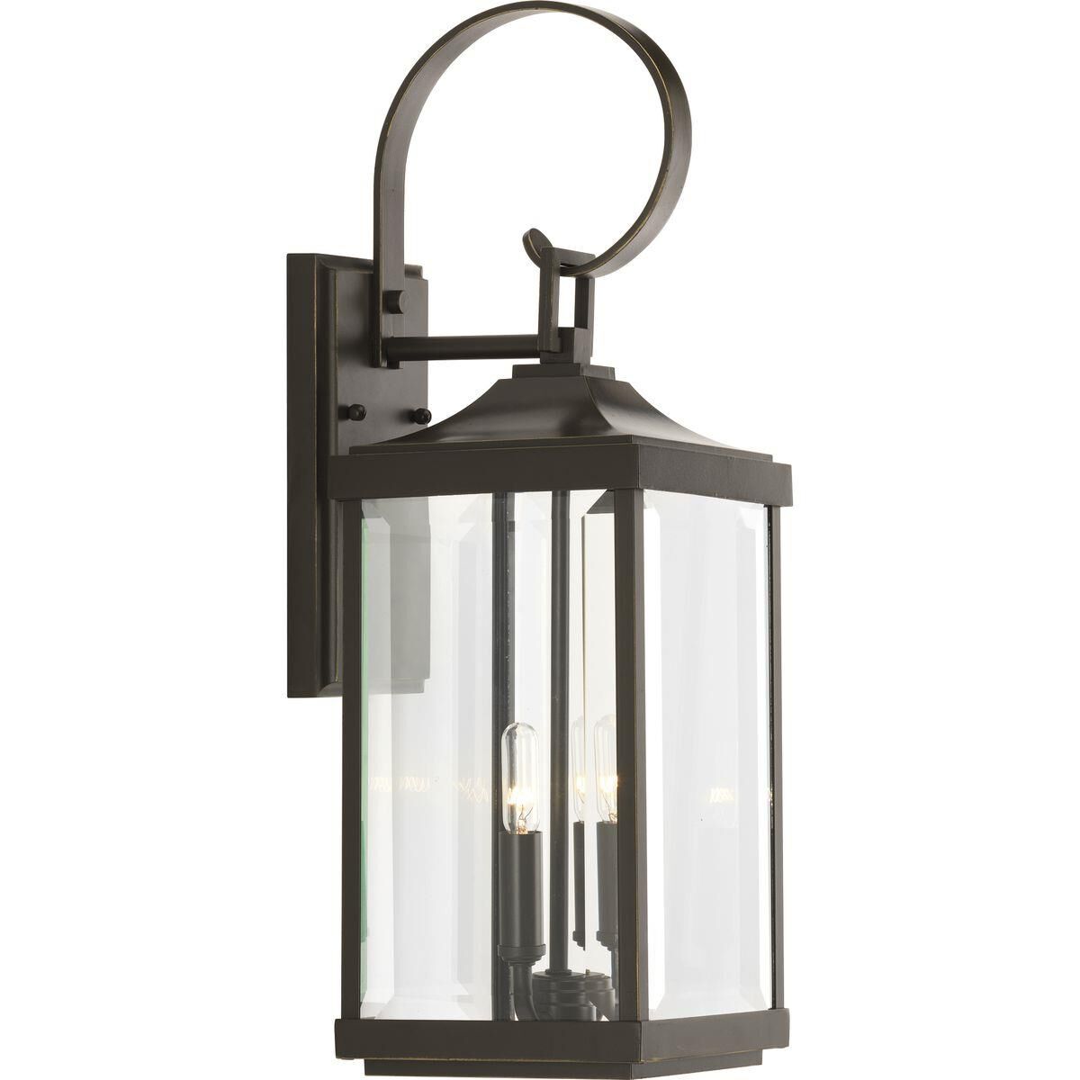 Shown in Antique Bronze finish and Clear Beveled glass