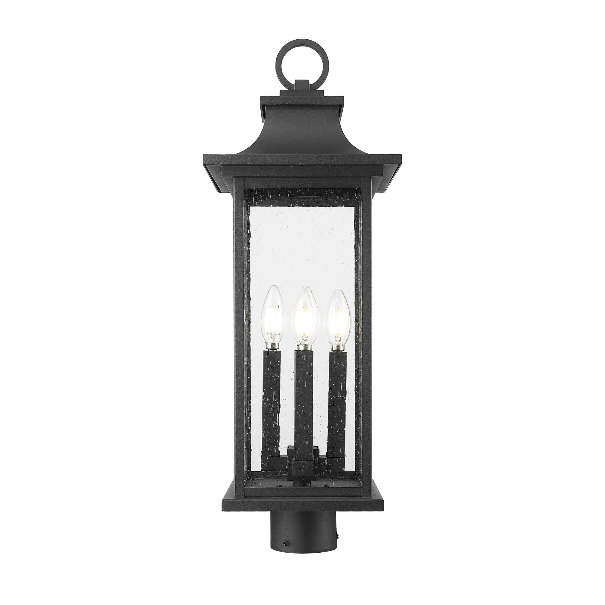 Shown in Black finish and Clear Seedy glass and Clear Seedy shade