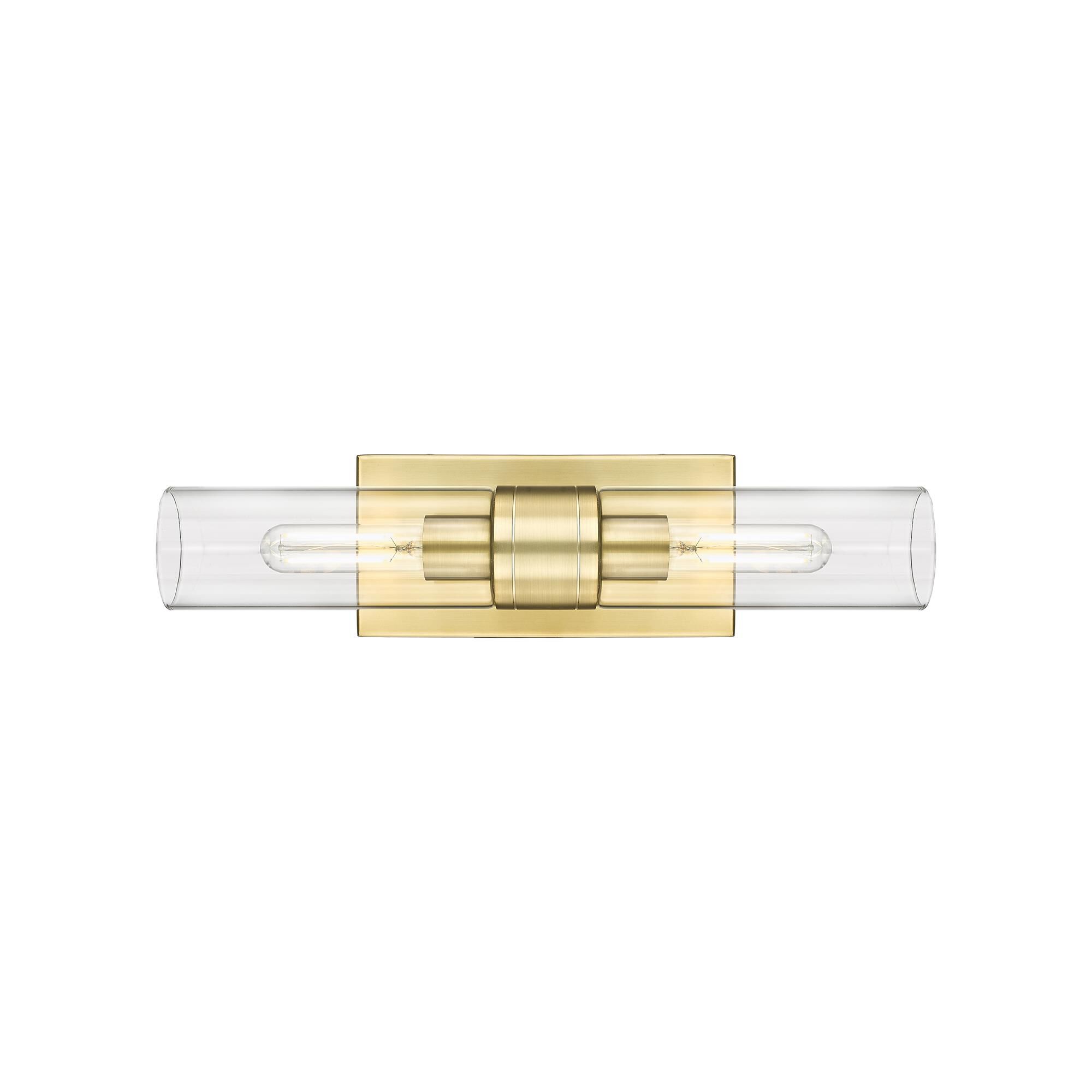 Shown in Satin Gold finish and Clear glass