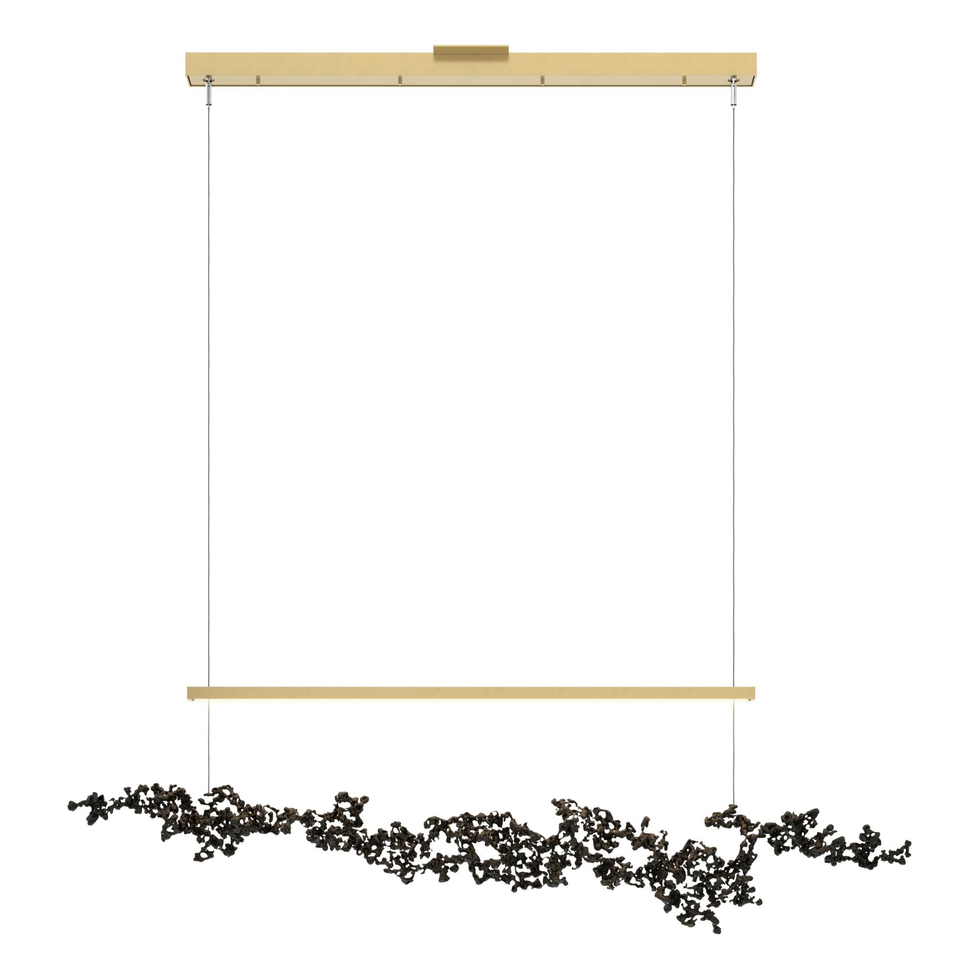 Shown in Modern Brass finish and Black Aluminum shade