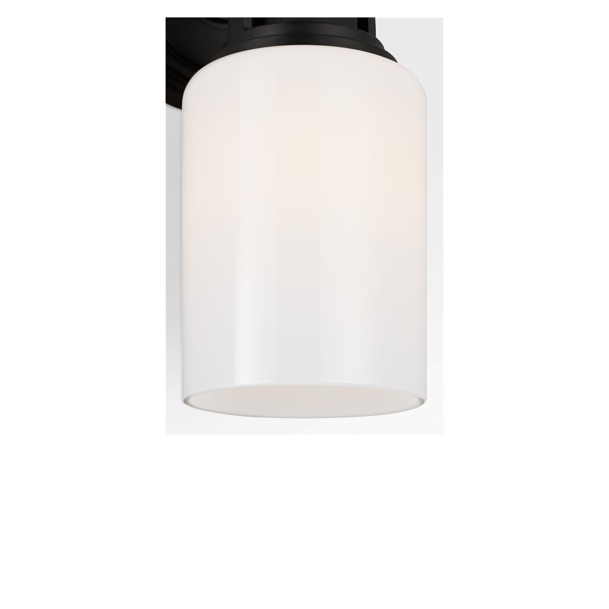 Shown in Aged Iron finish and Milk glass