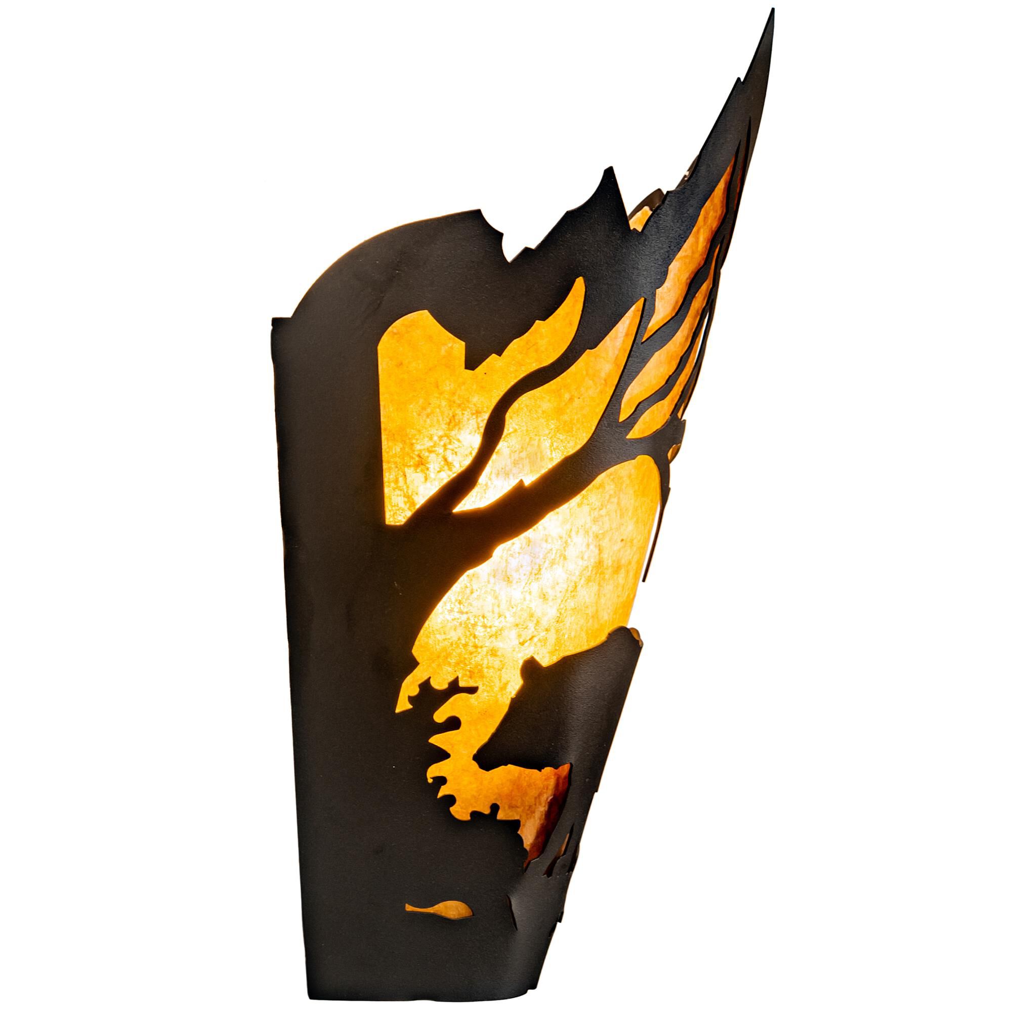 Shown with Black Metal Finish;Amber Mica glass