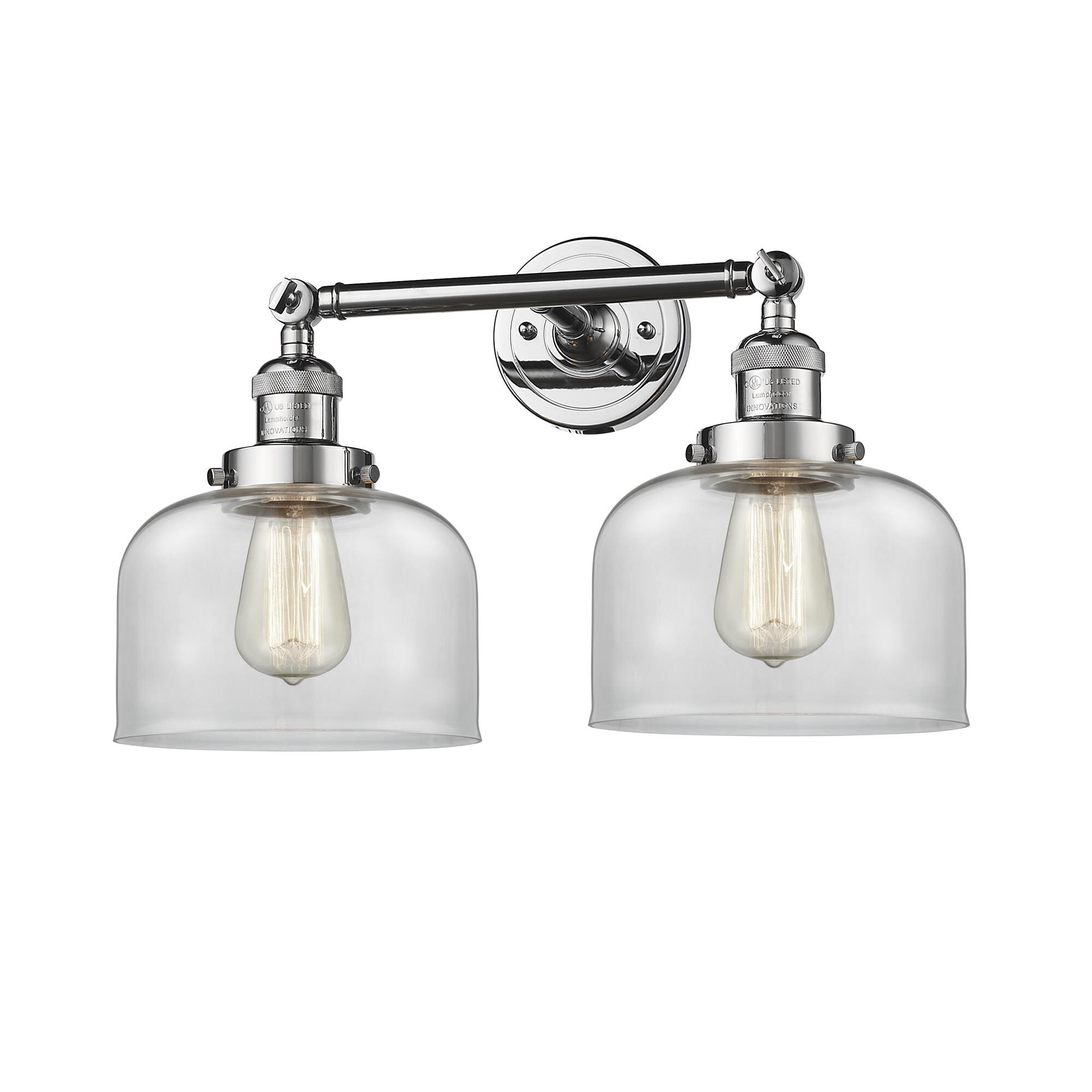Shown in Polished Chrome finish and Clear glass