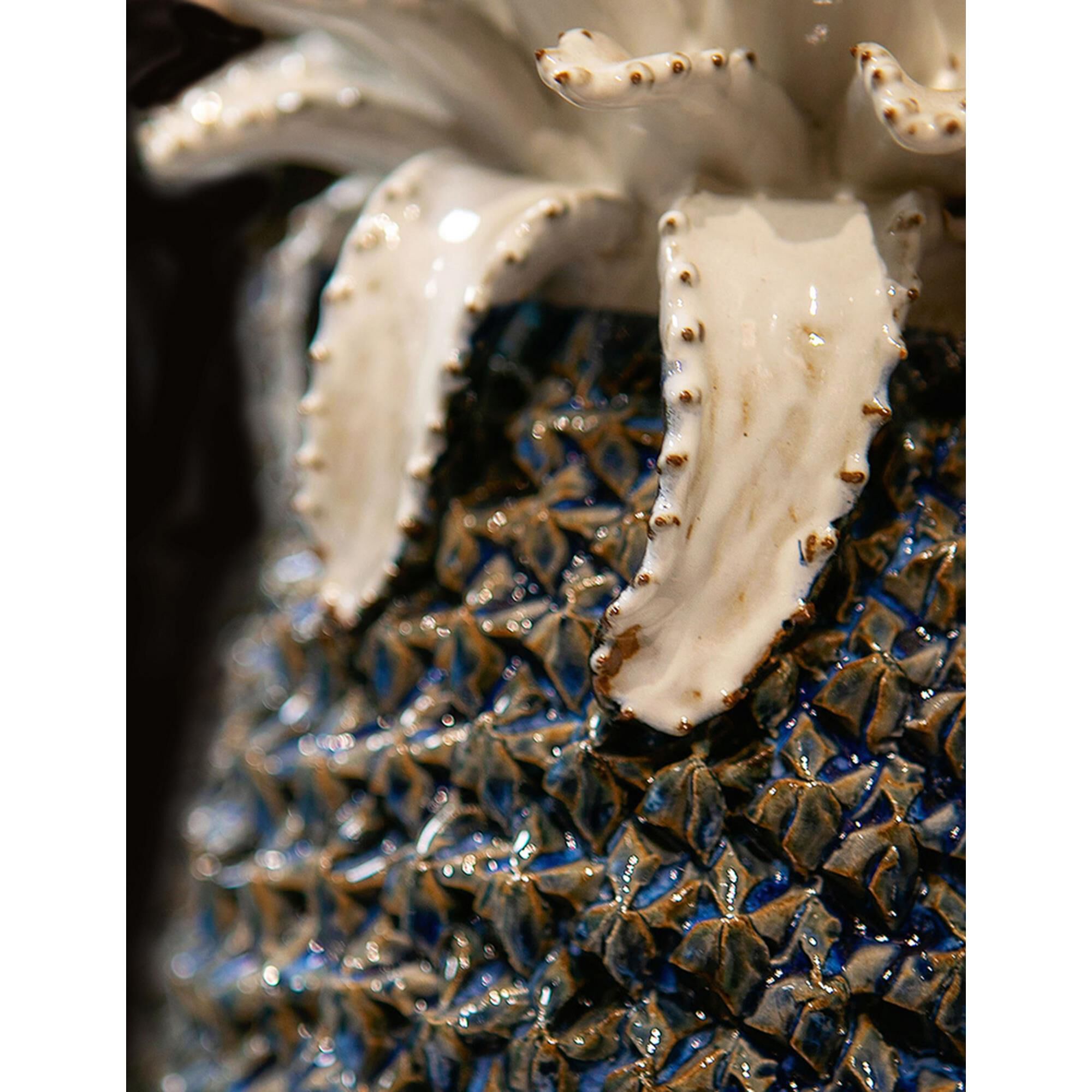 Waikiki Large Blue Pineapple Figurine by Currey and Company