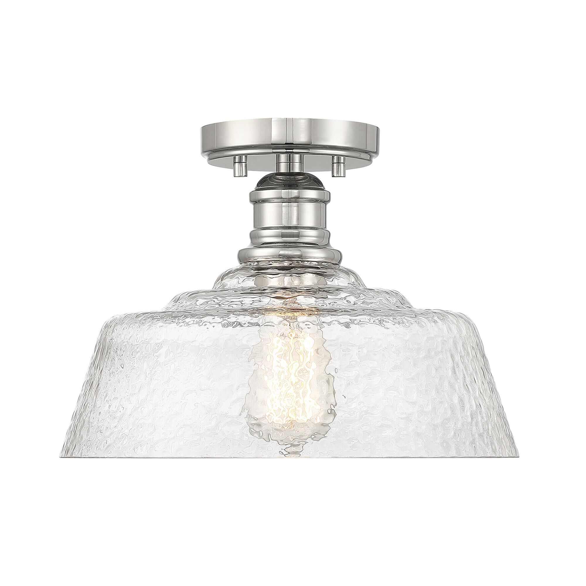 Shown in Polished Nickel finish and Vintage glass