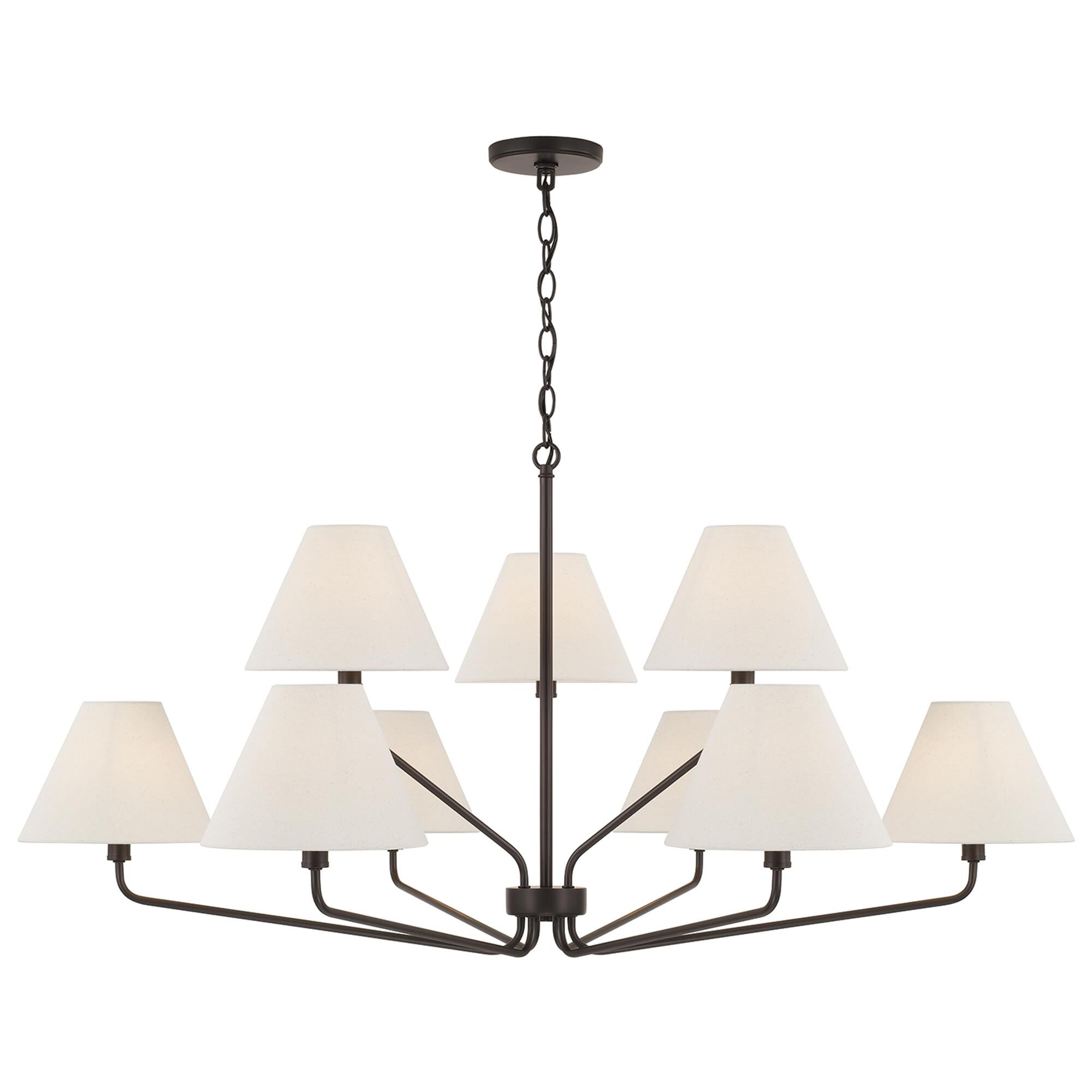 Shown in Espresso finish and Ecru Fabric shade