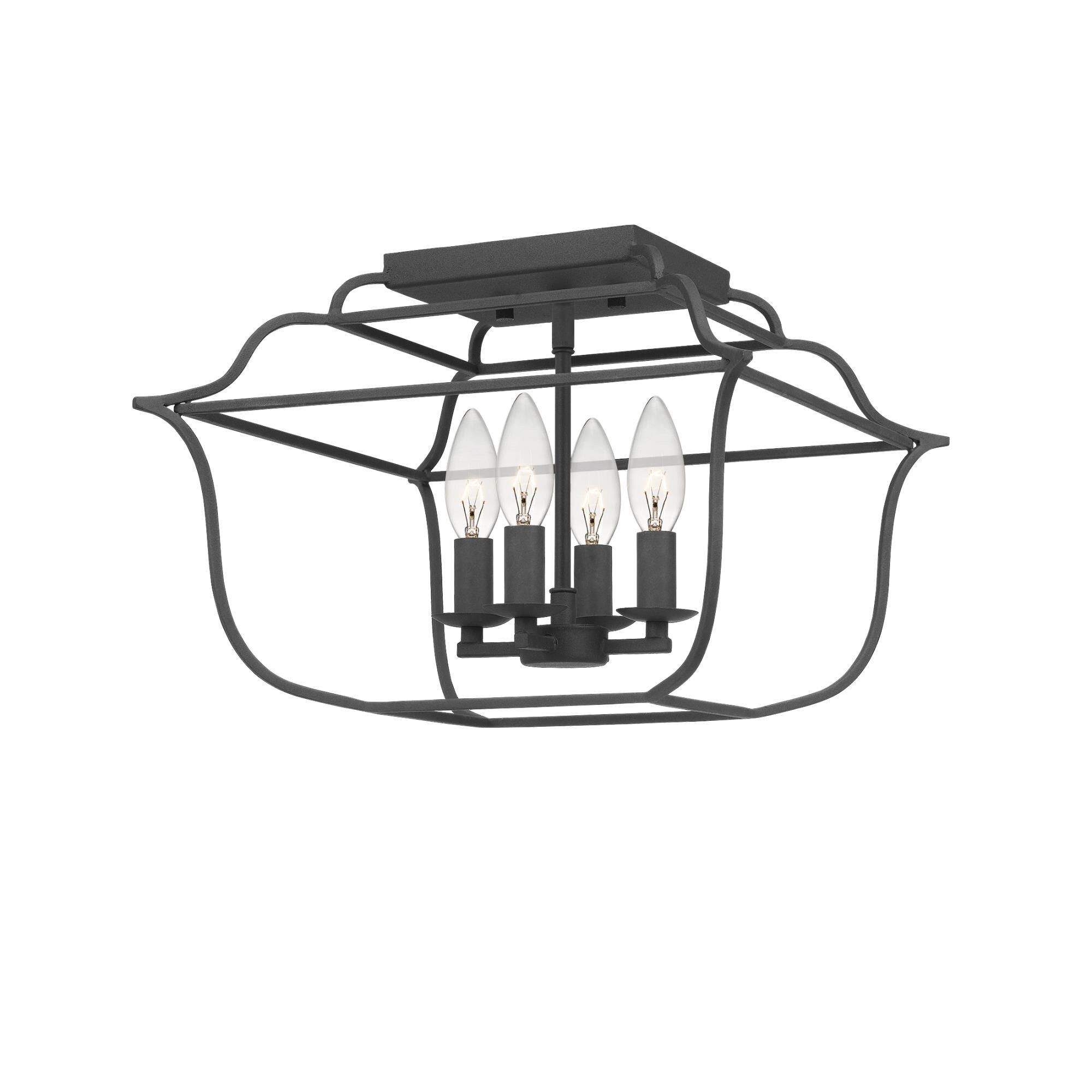 Gallery 14 Inch 4 Light Semi Flush Mount by Quoizel