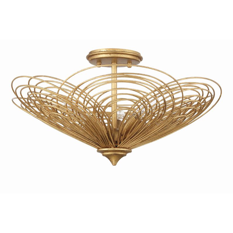 Doral 19 Inch 3 Light Semi Flush Mount by Crystorama