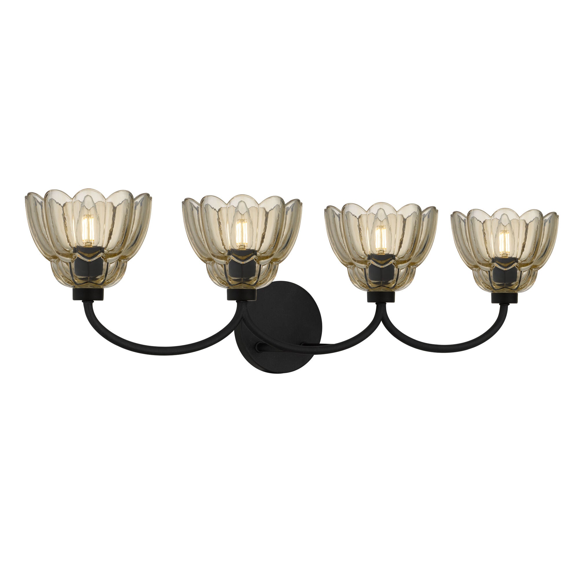 Shown in Mottled Cocoa finish and Amber Glass shade