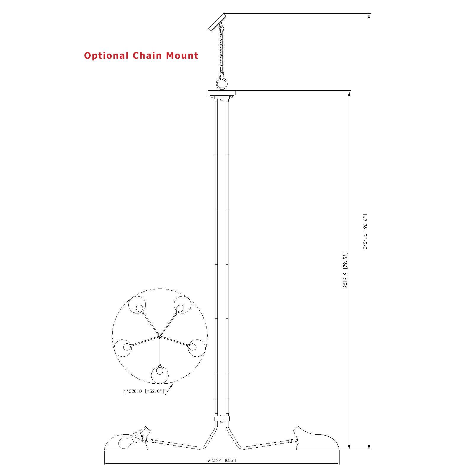 Bellamy 52 Inch 5 Light Chandelier by Z-Lite