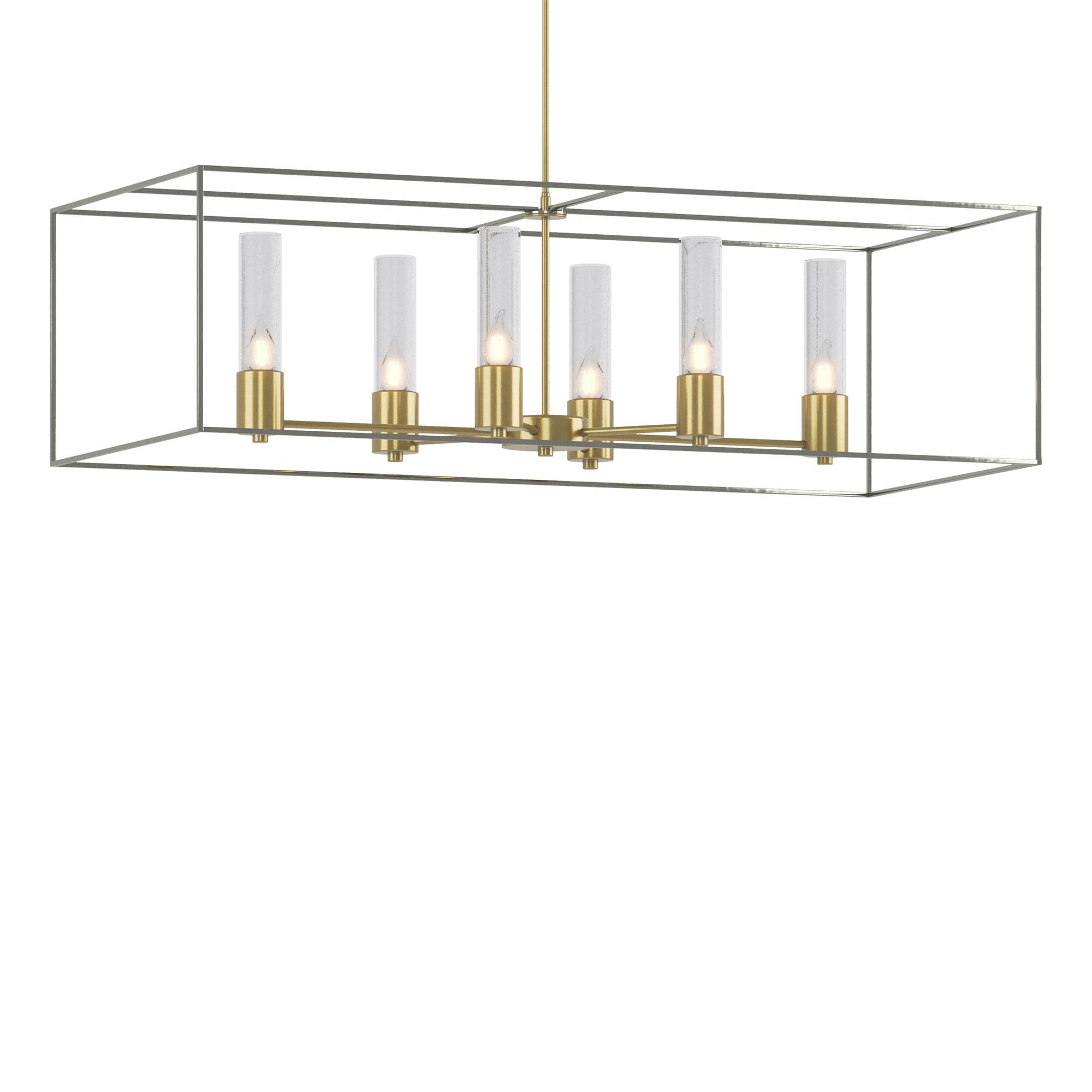 Shown in Modern Brass finish and Clear glass and Sterling accent