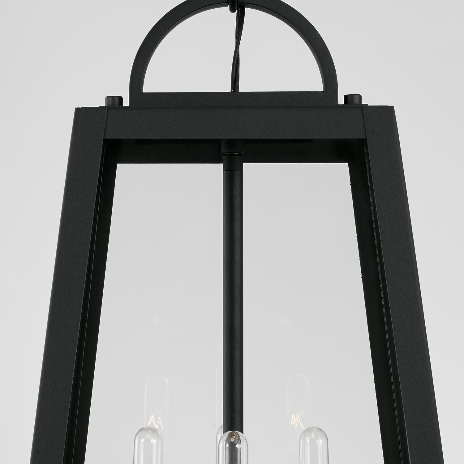 Shown in Black finish and Clear glass