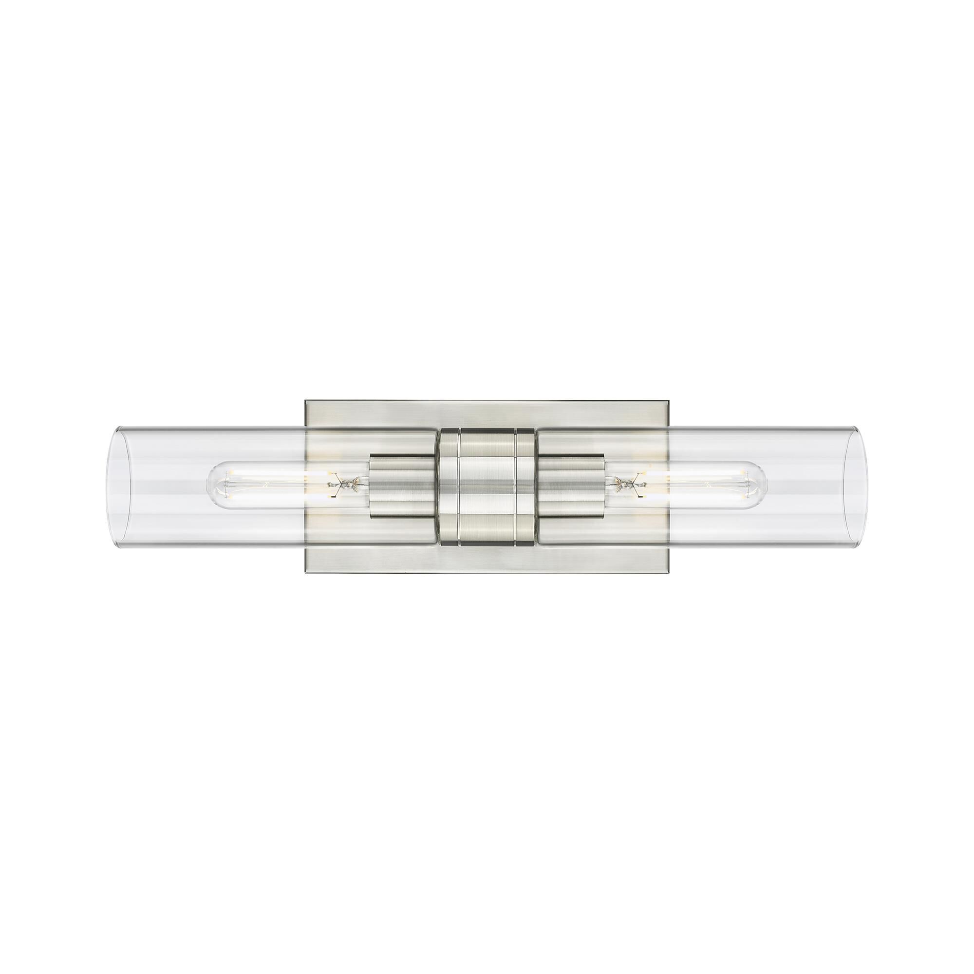 Shown in Satin Nickel finish and Clear glass
