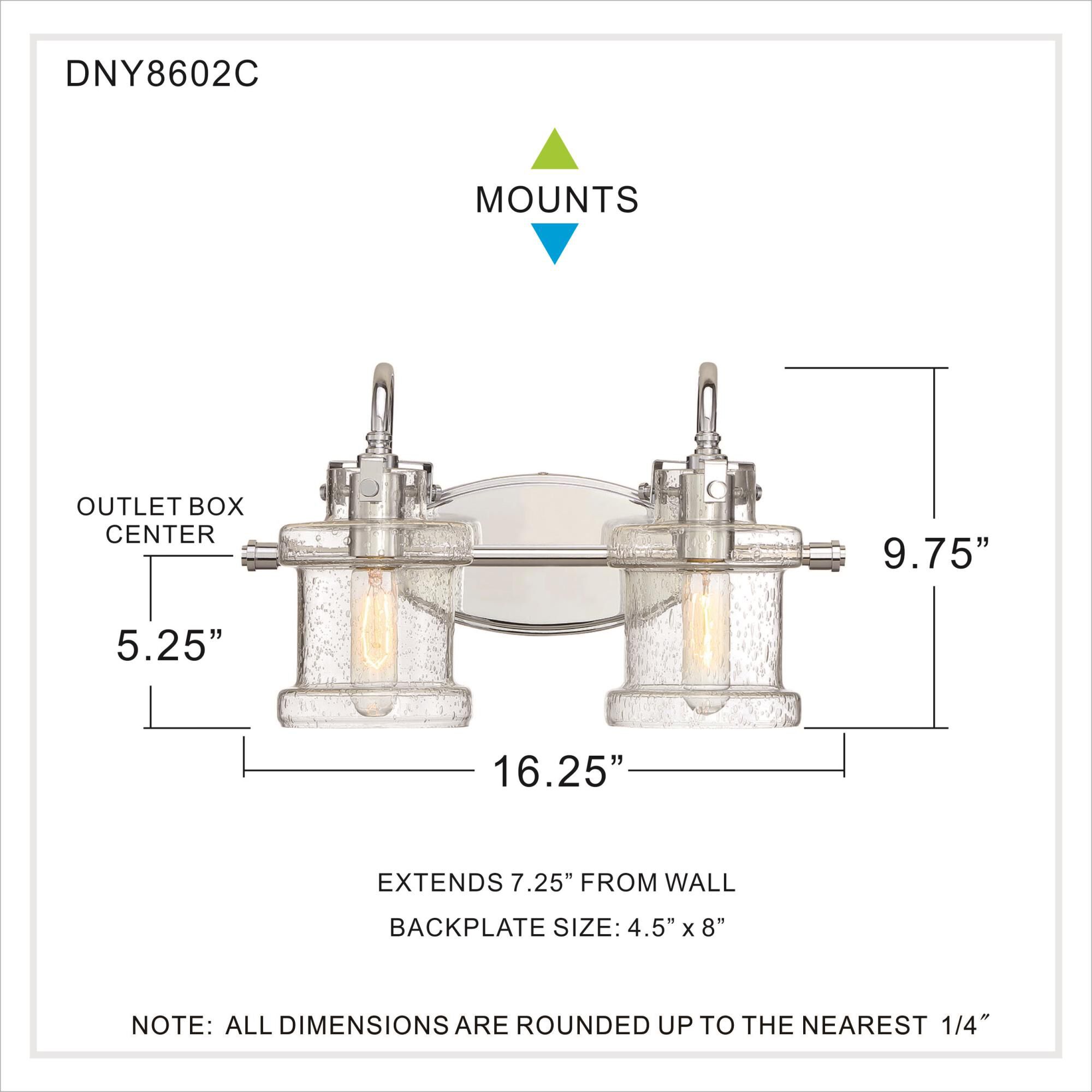 Danbury 16 Inch 2 Light Bath Vanity Light by Quoizel