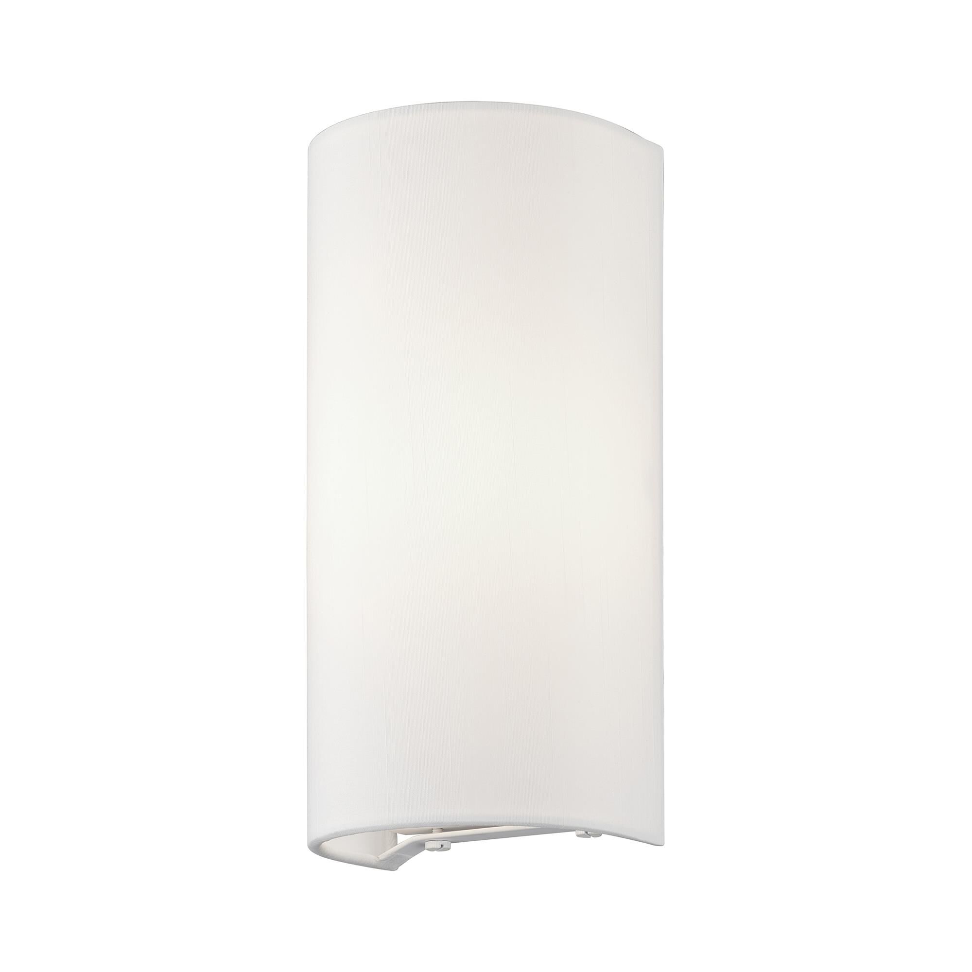 Shown in White finish and Hand Crafted Off-White Fabric Hardbacks with White Fabric Inside shade