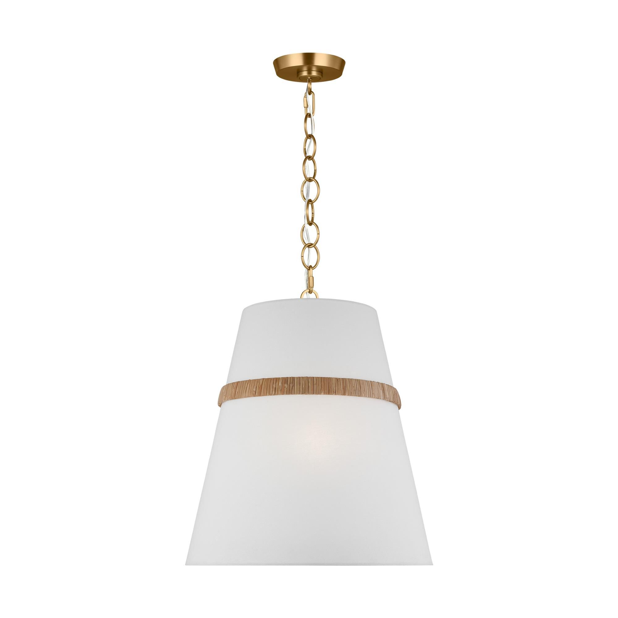 Shown in Rattan finish and White Linen shade