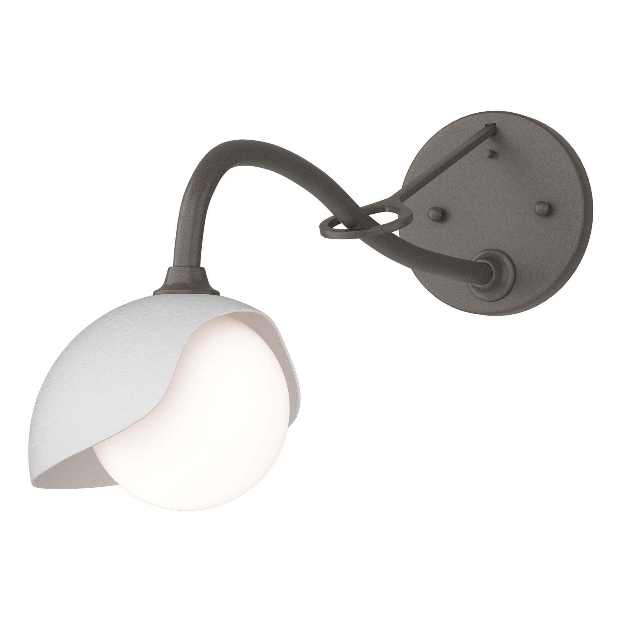 Shown in Dark Smoke finish and Opal glass and White accent