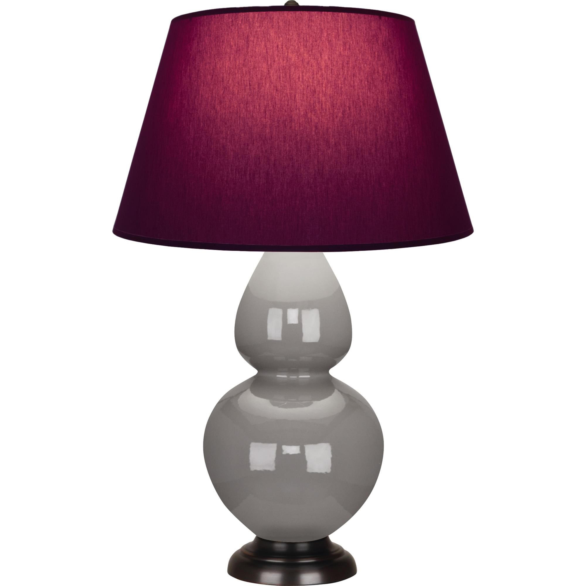 Shown in Smokey Taupe finish and Plum and Lavender shade and Deep Patina Bronze accent
