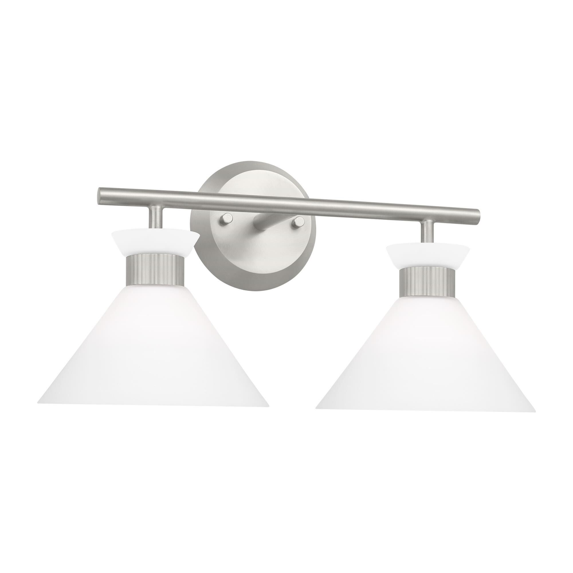 Shown in Brushed Steel finish and Etched White Glass s shade