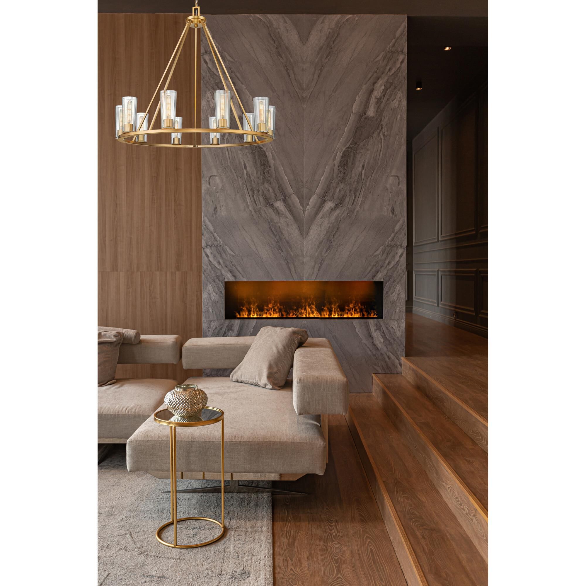 Shown in Modern Gold finish and Clear glass and Clear shade