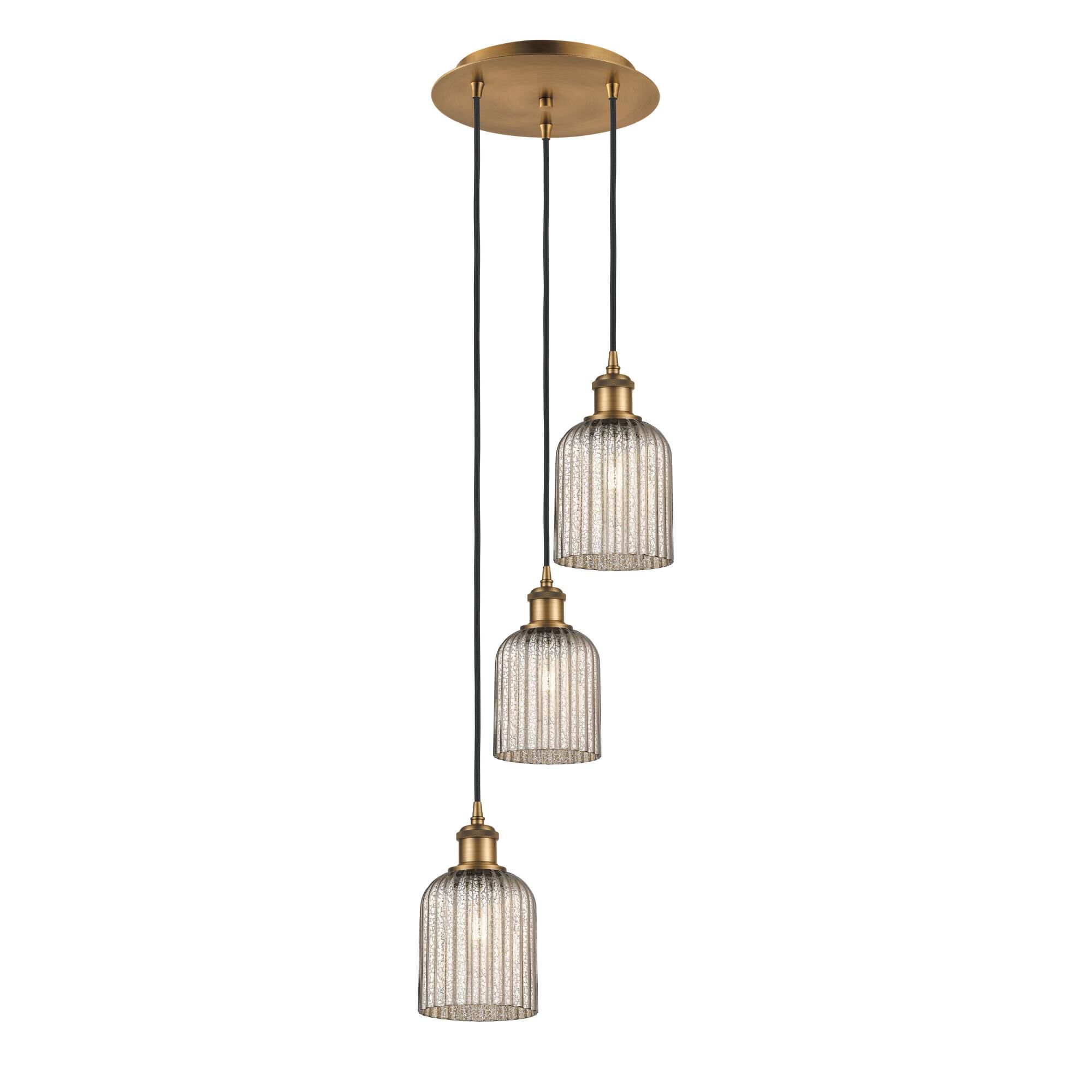 Shown in Brushed Brass finish and Mercury shade