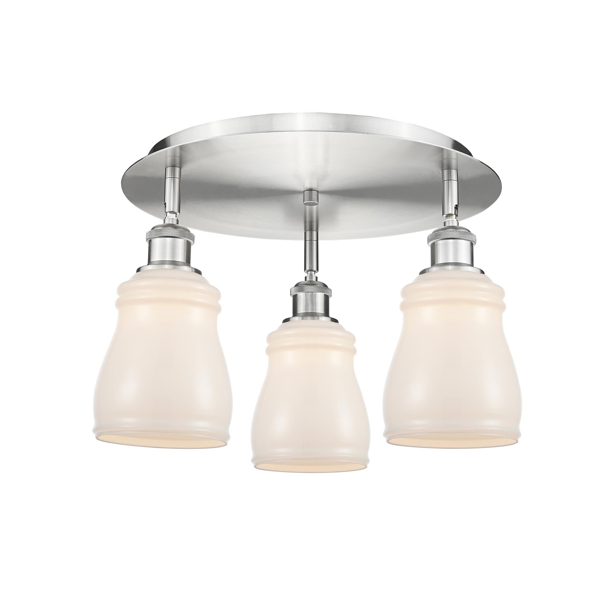 Shown in Satin Nickel finish and White glass