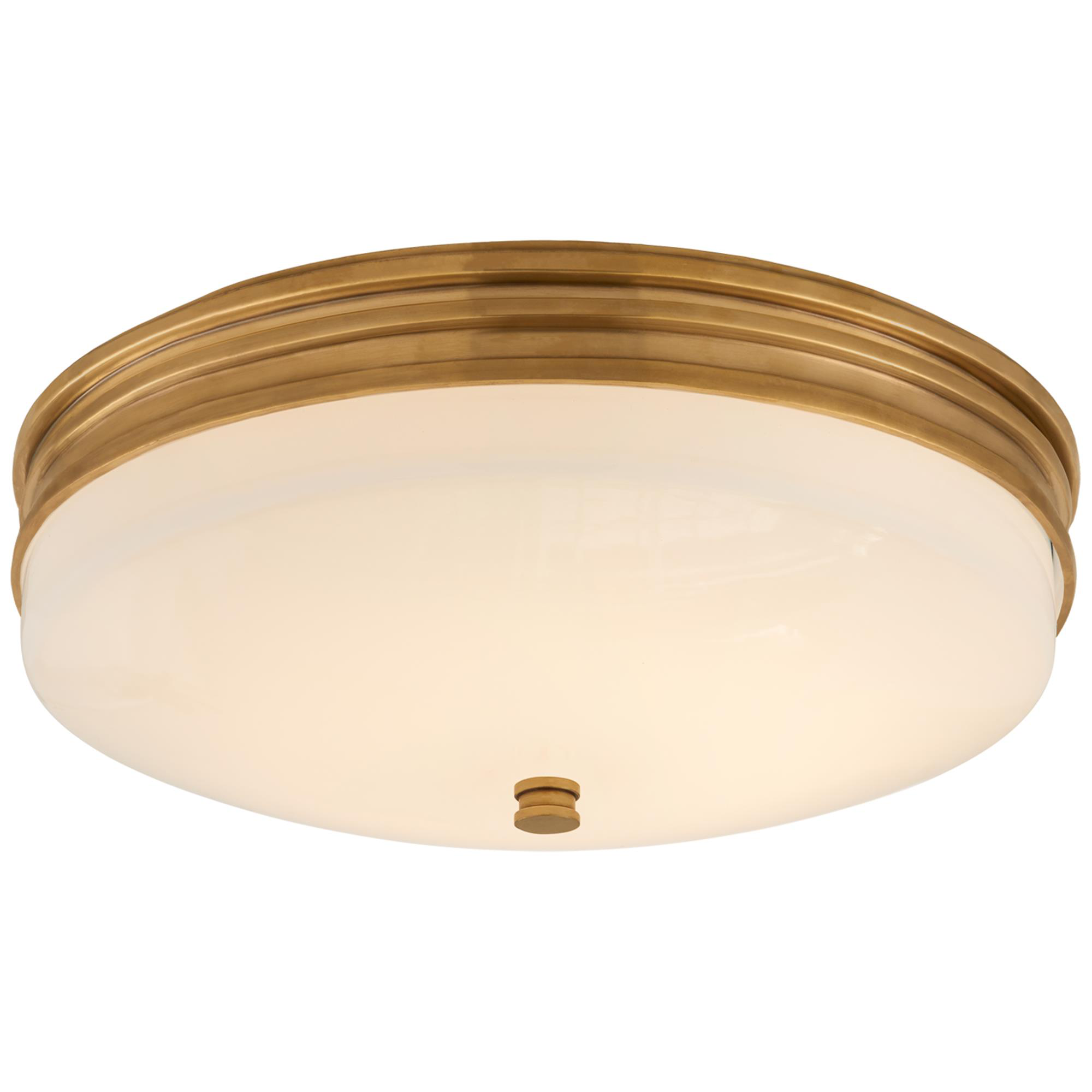 Shown in Antique-Burnished Brass finish and White glass and White Glass shade