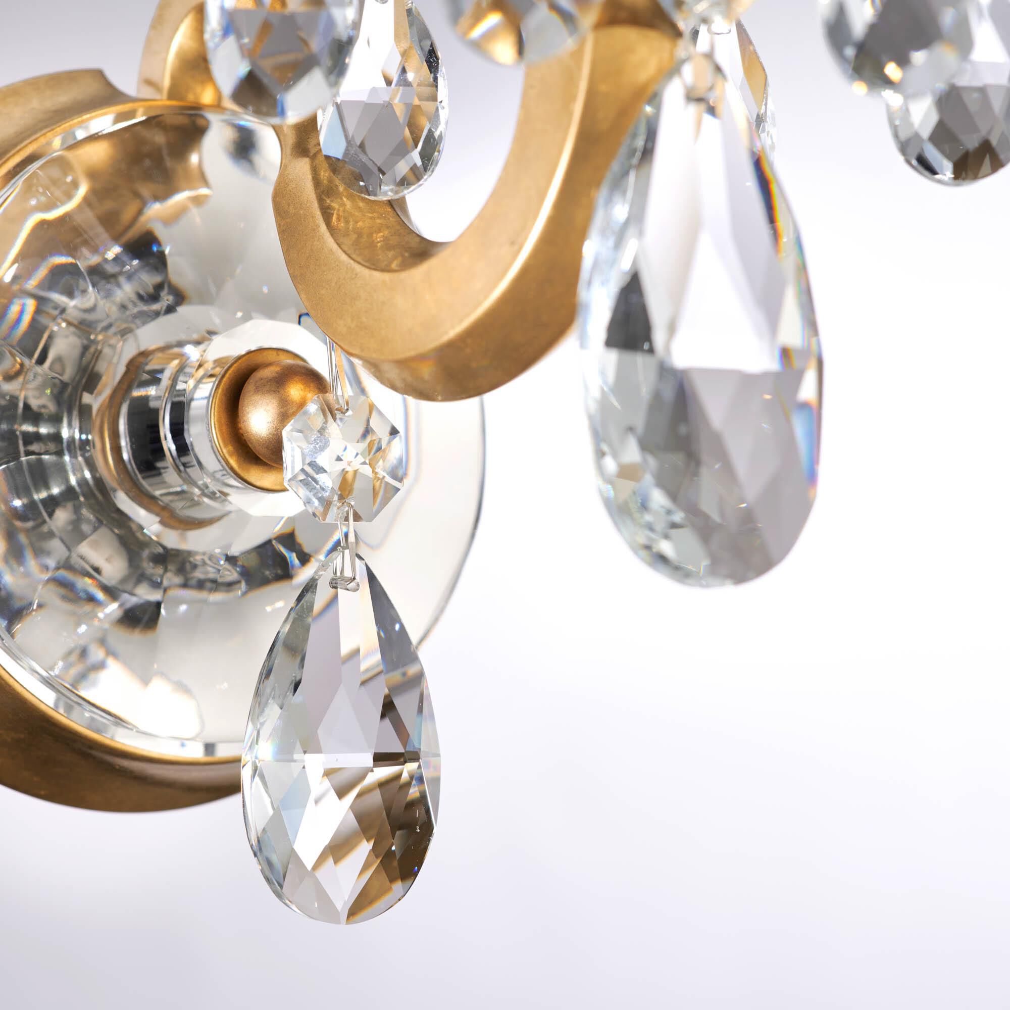 Shown in Heirloom Gold finish and Radiance crystal and Crystal glass